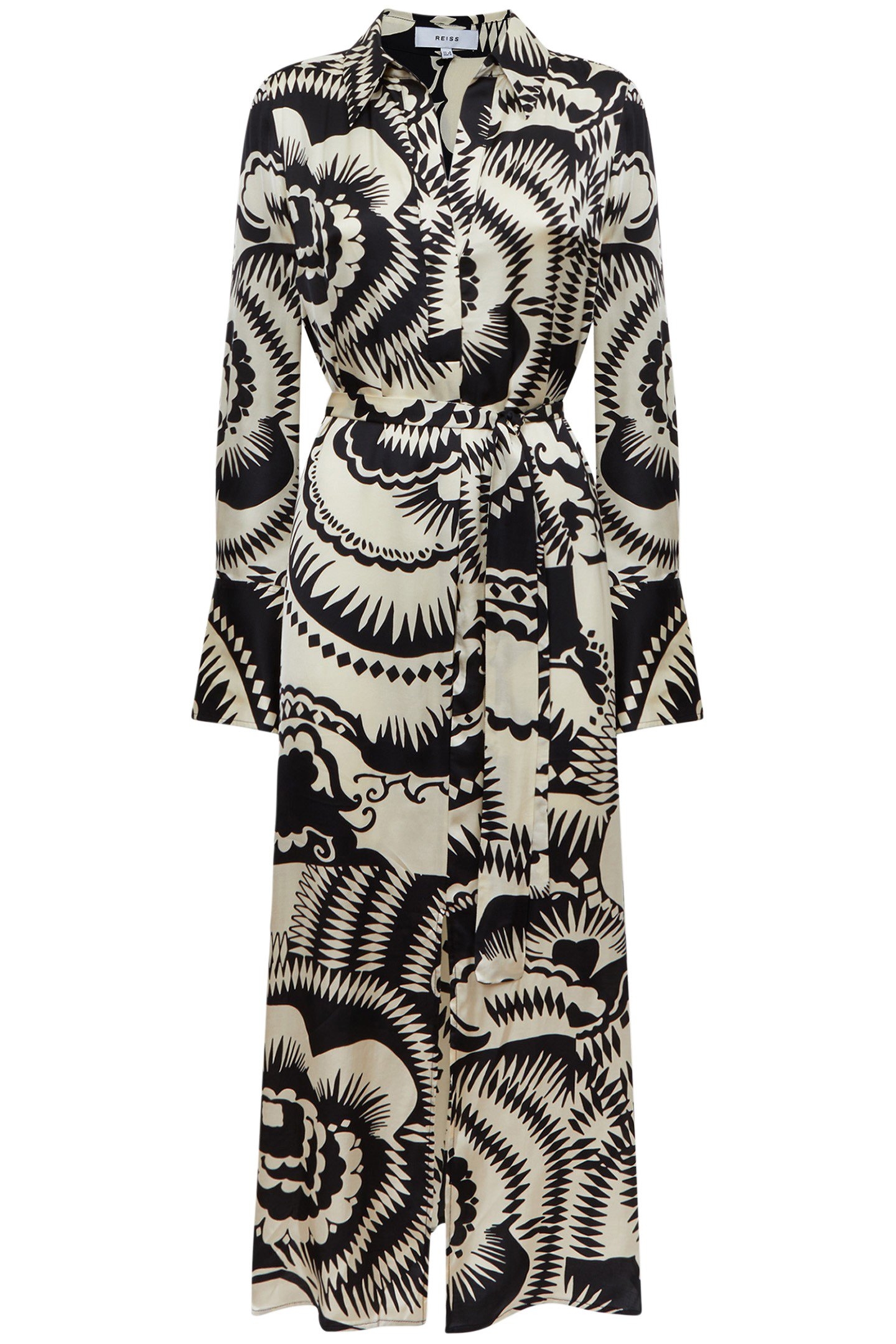 TILLY-PRINTED SHIRT MIDI BLACK/WHITE 3