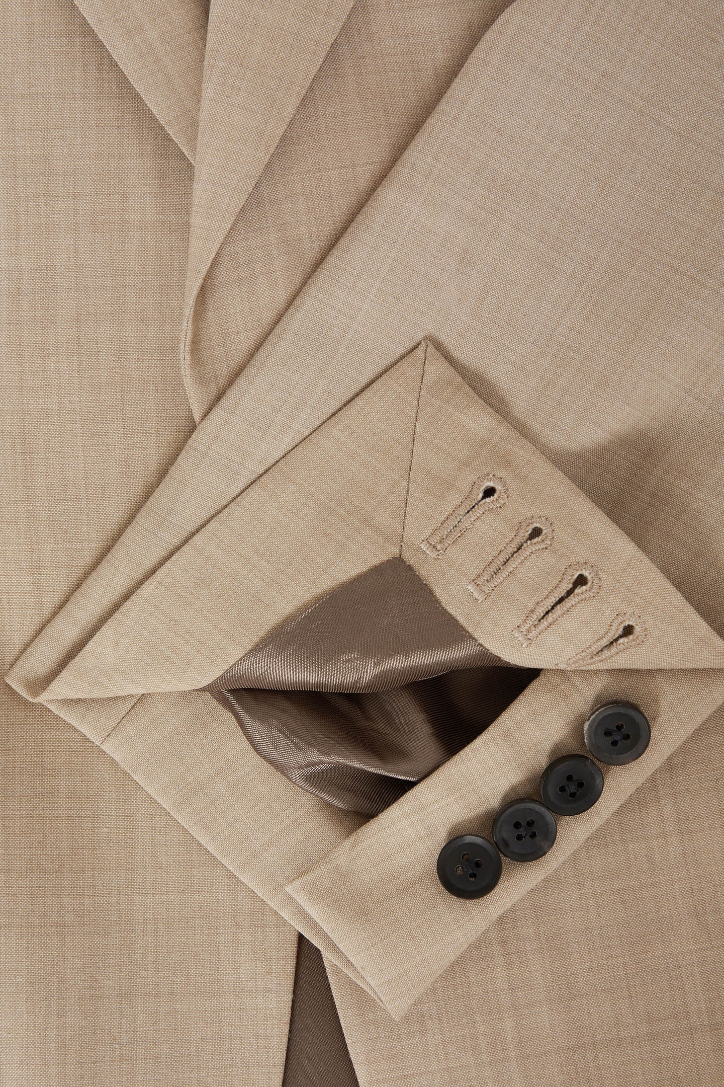 SB 1B PEAK WOOL PLAIN WEAVE BLAZER OATMEAL 6