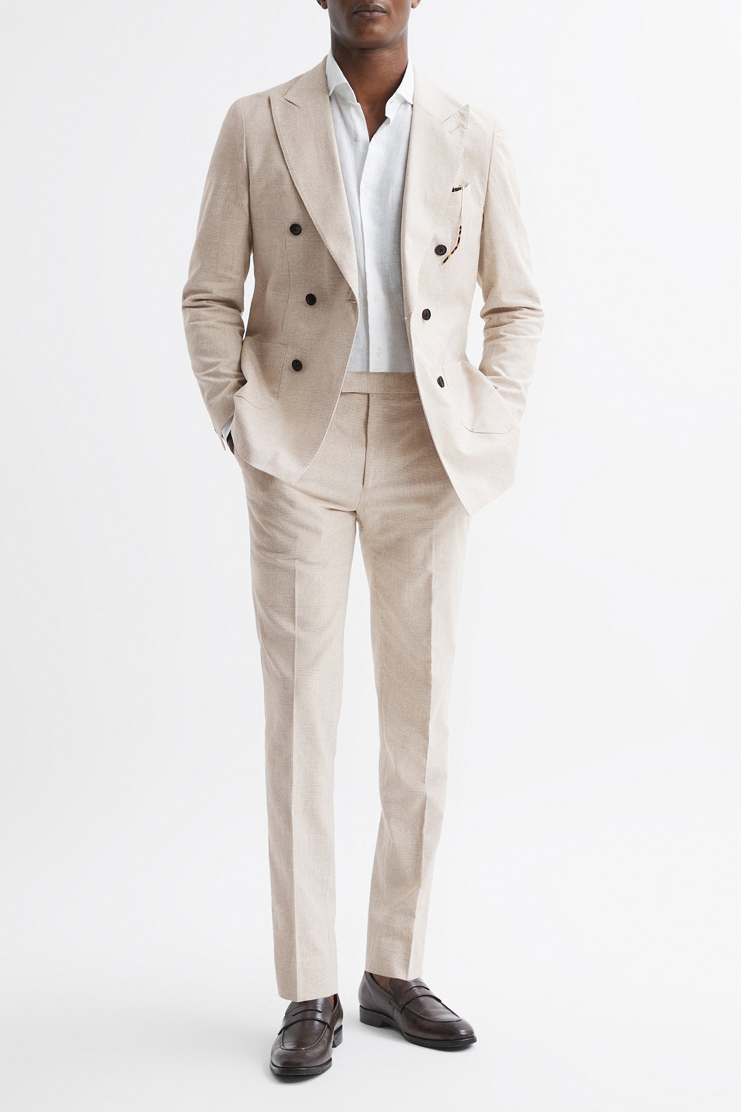 CHECK MIXER TROUSER OATMEAL 3