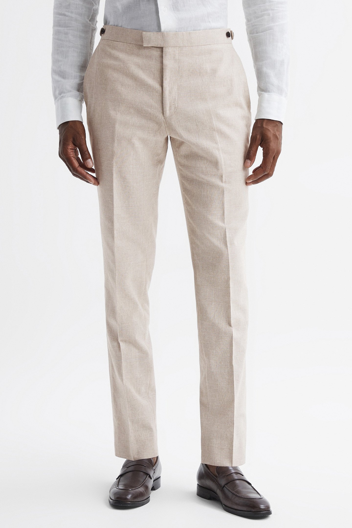 CHECK MIXER TROUSER OATMEAL 1