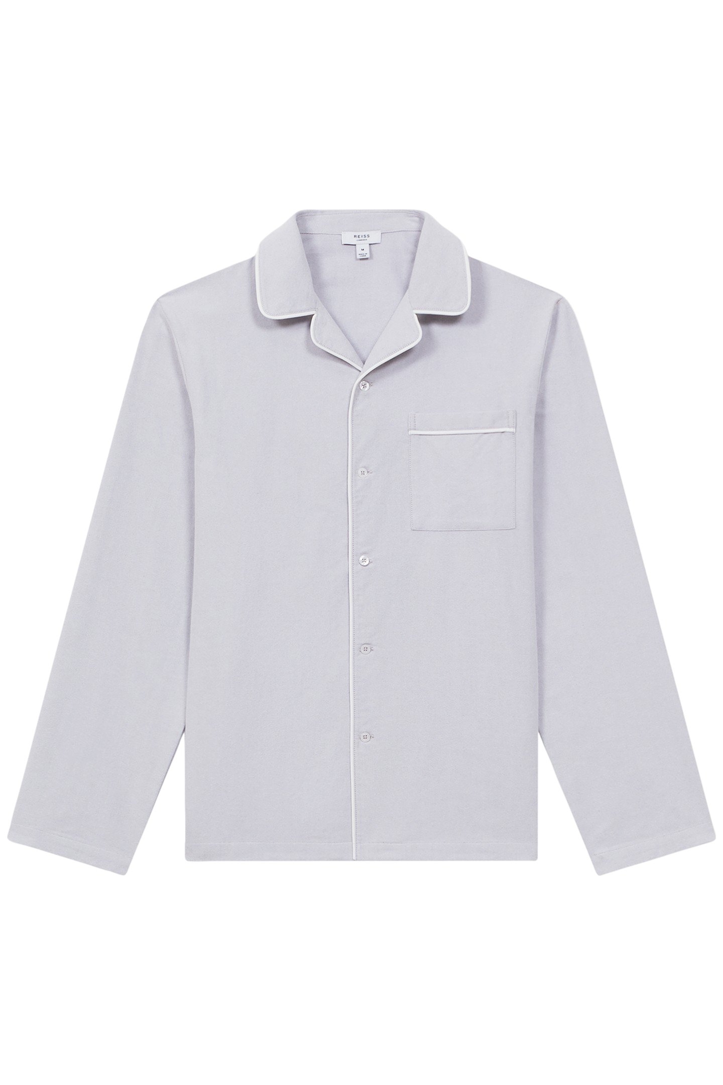 LS COTTON NIGHTWEAR SHIRT WITH PIPING ICE GREY 4