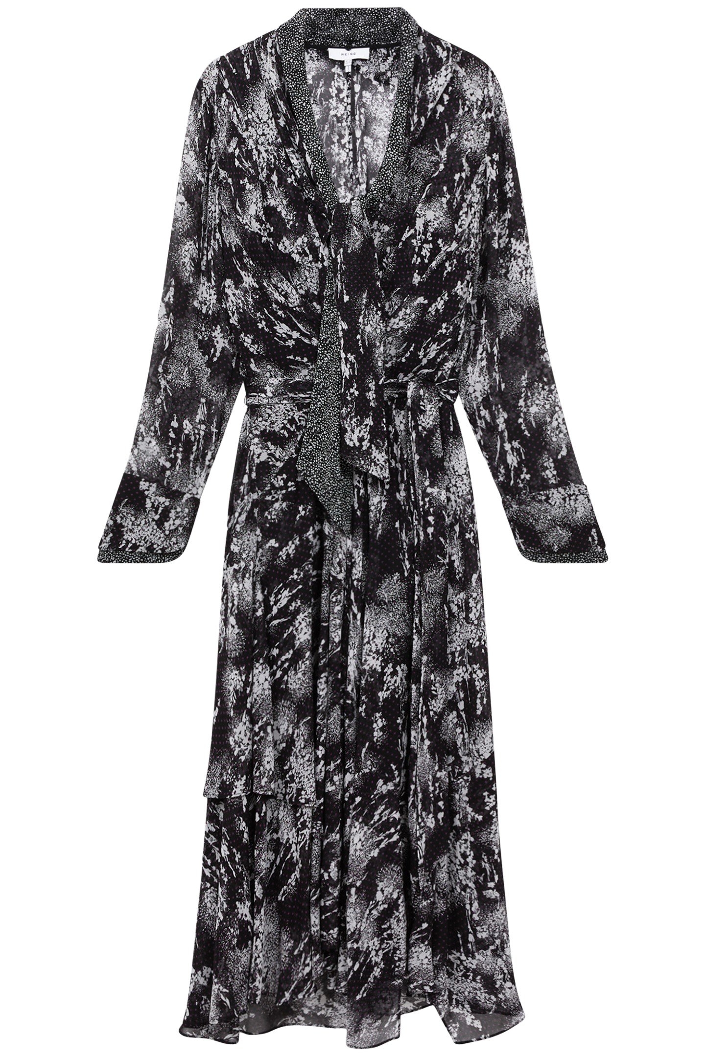 PRINTED RUFFLE MAXI BLACK 3