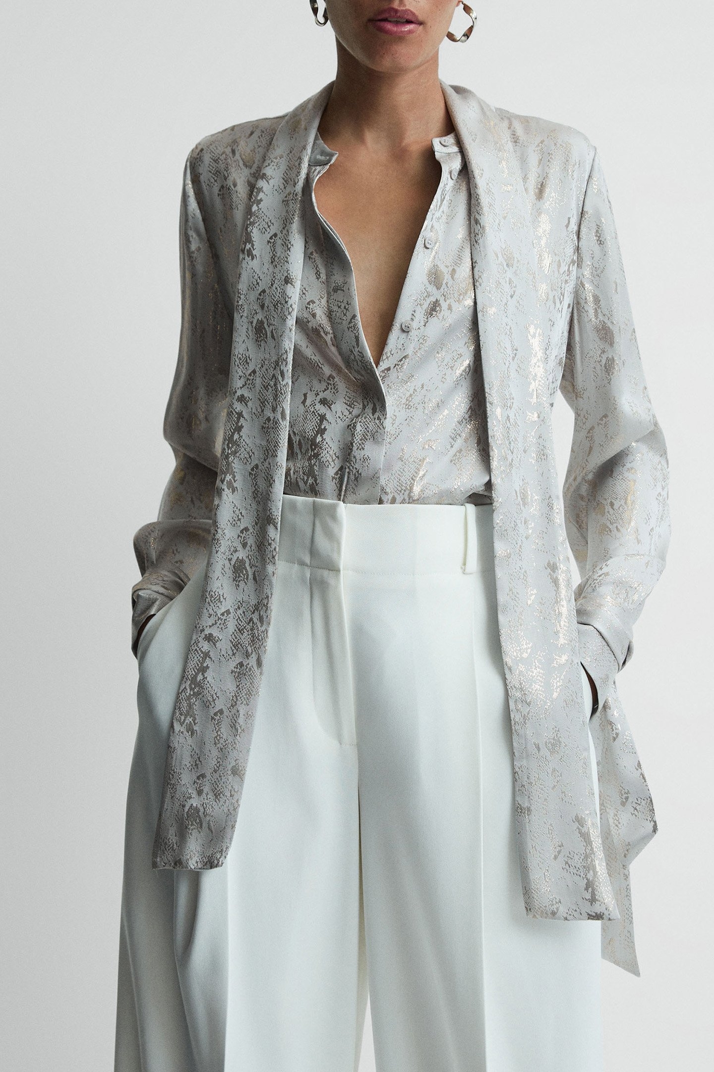 METALLIC BLOUSE SILVER 1