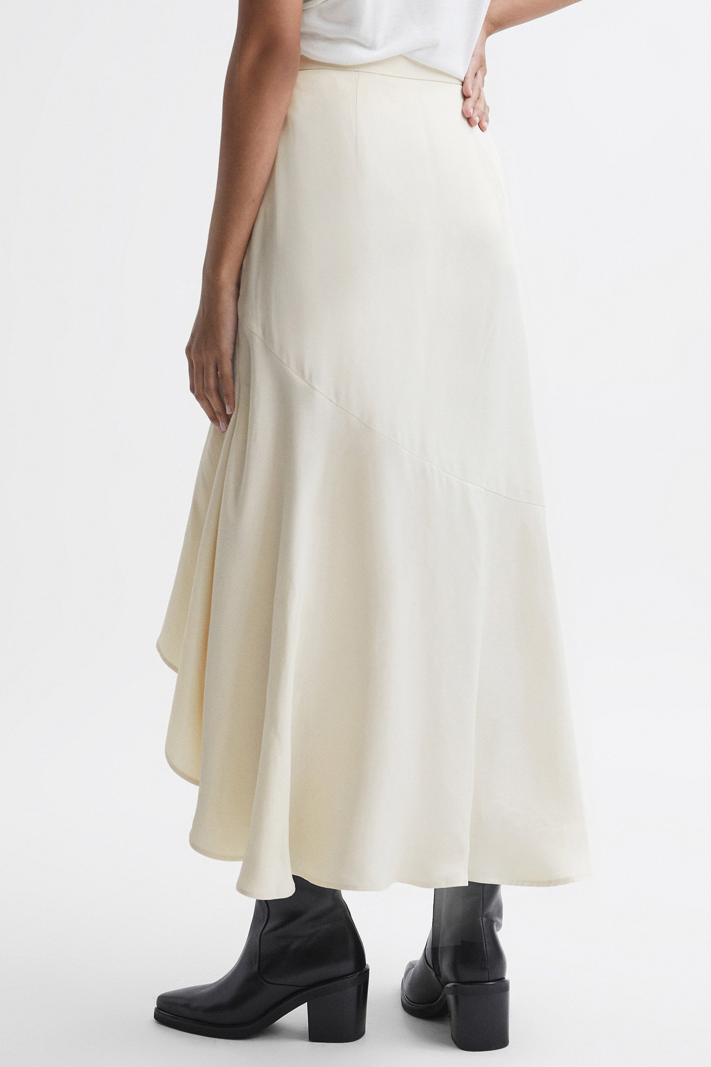 ASYMMETRIC SLIP SKIRT IVORY 2