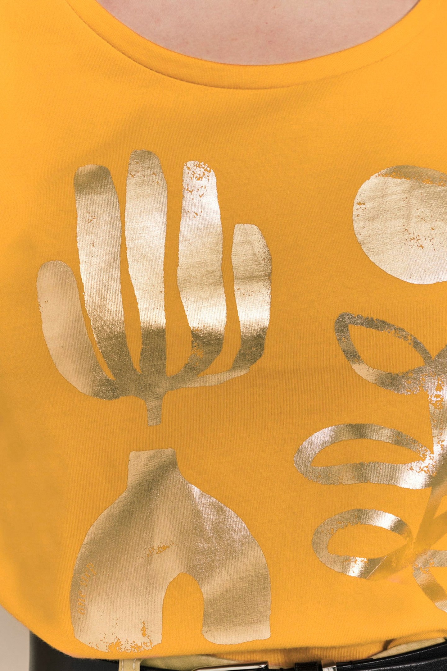 MAREVA - ORGANIC COTTON HONEY T-SHIRT MINIMAL ARTY VISUAL HO 6