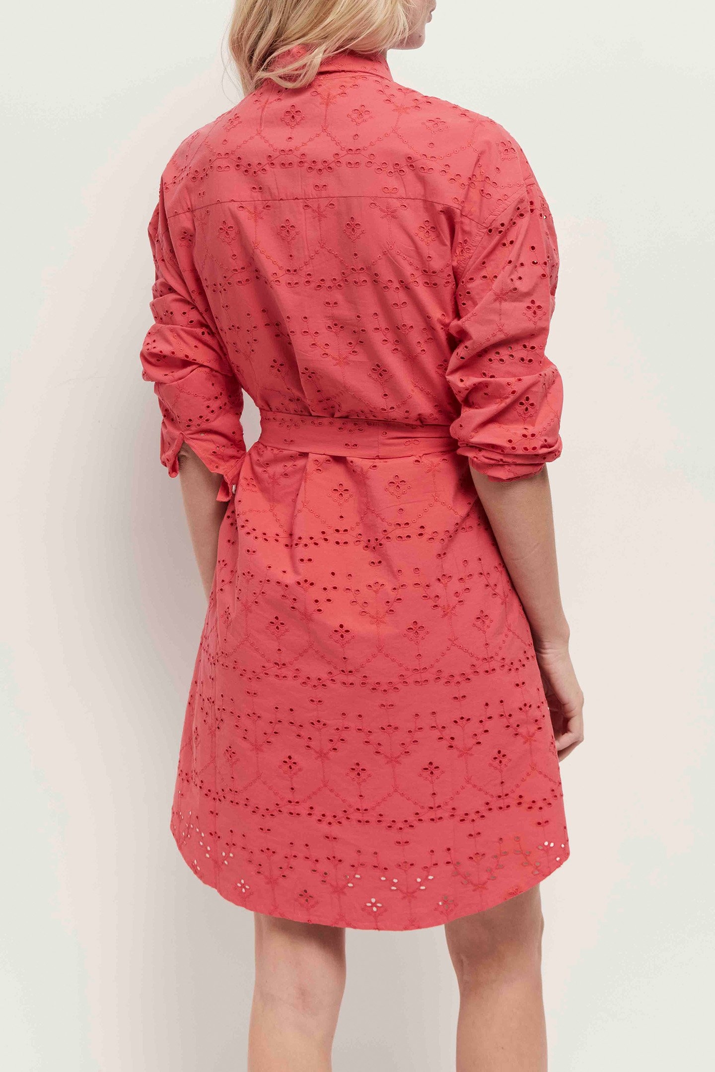 ROMEA - HIBISCUS SHIRT DRESS IN BRODERIE ANGLAISE HIBISCUS 2