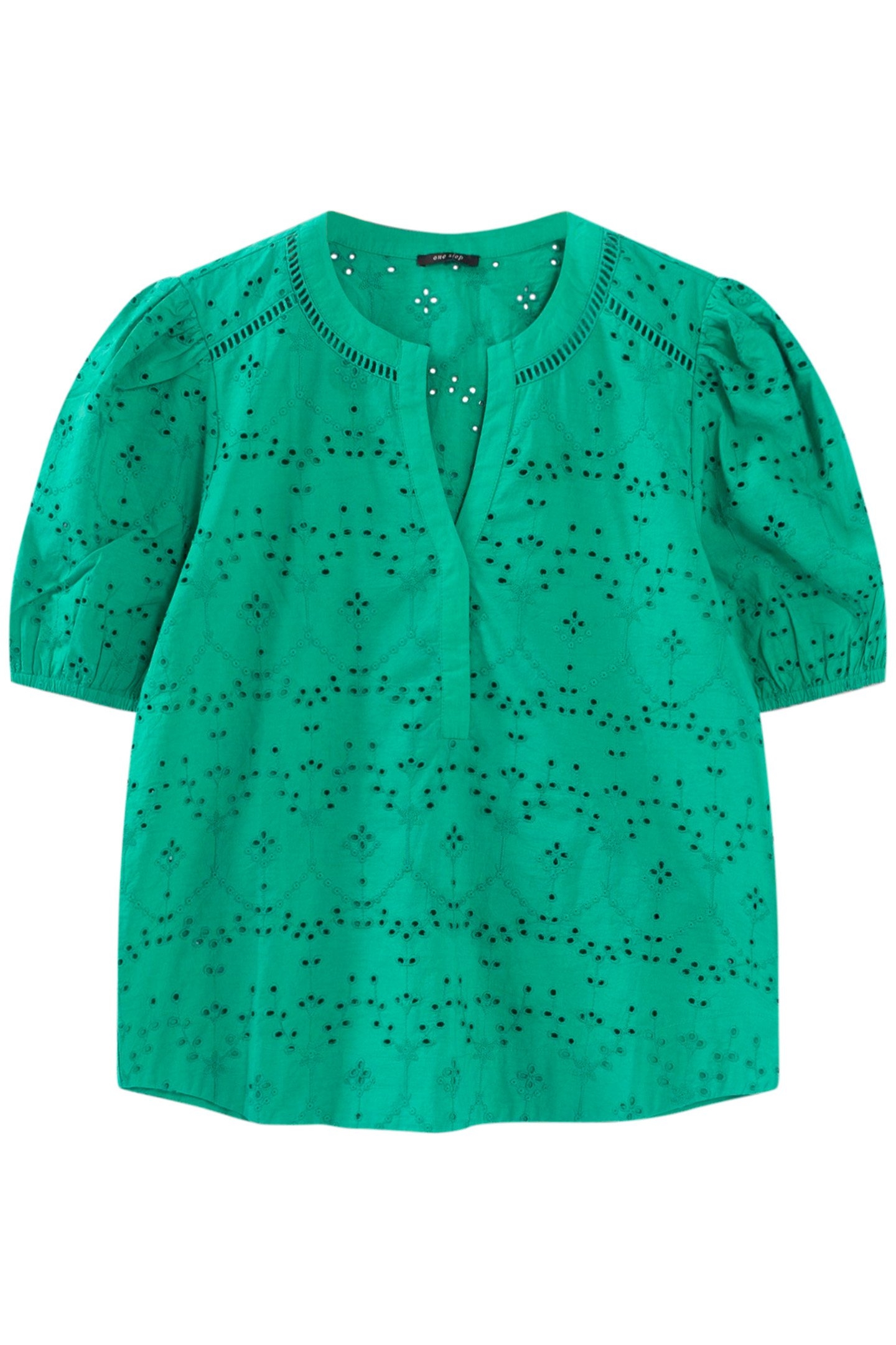 CARRYS - GREEN GRASS EMBROIDERED TOP GREEN 3