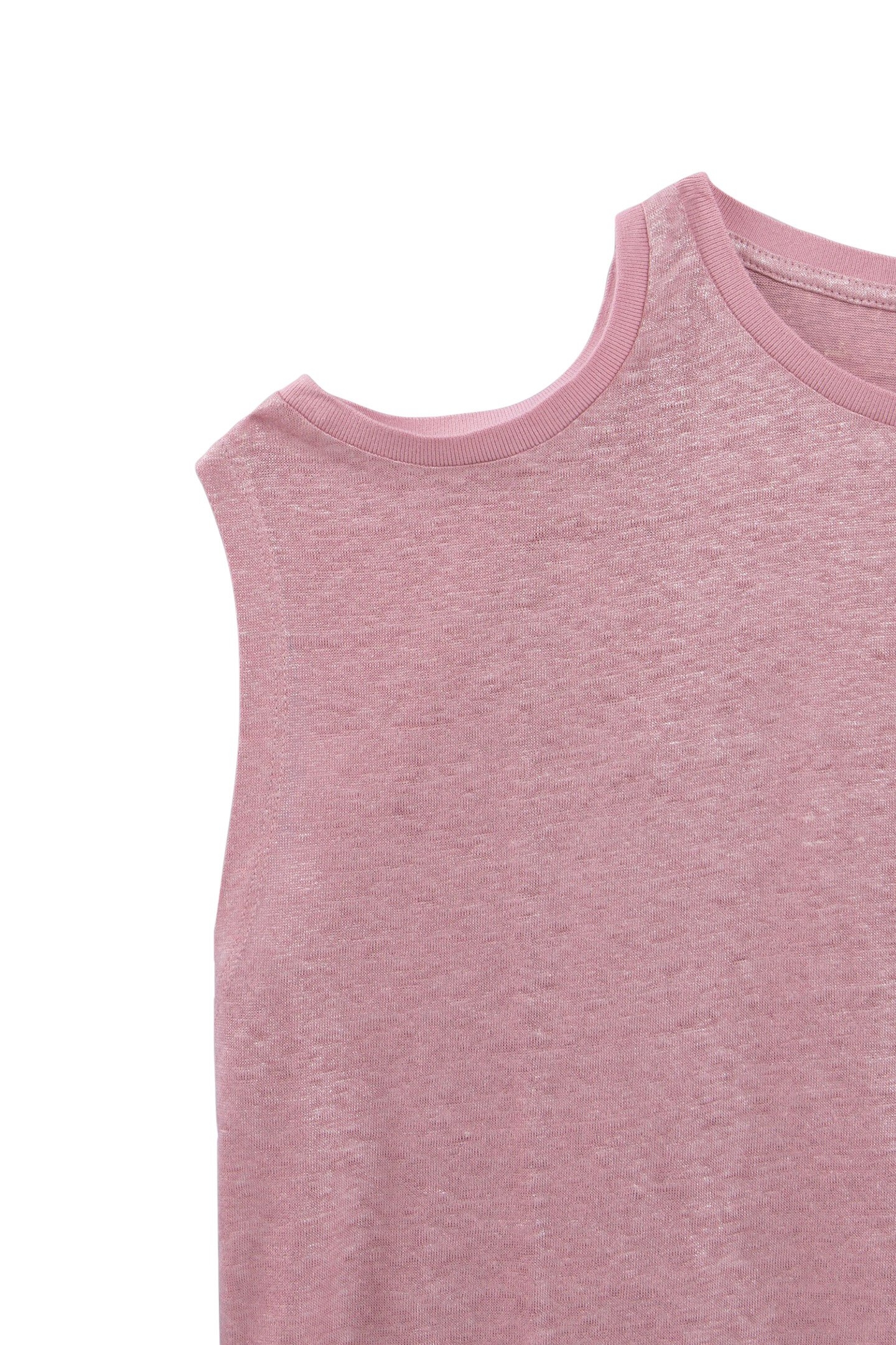PINK GLITTERY SOFT LINEN T-SHIRT, SHOULDER SEAM 5