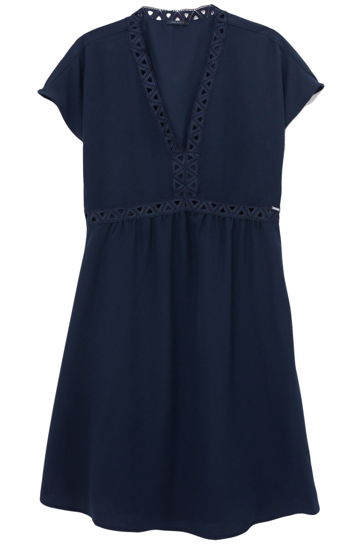 NAVY RECYCLED DRESS WITH LACE BRAID 4