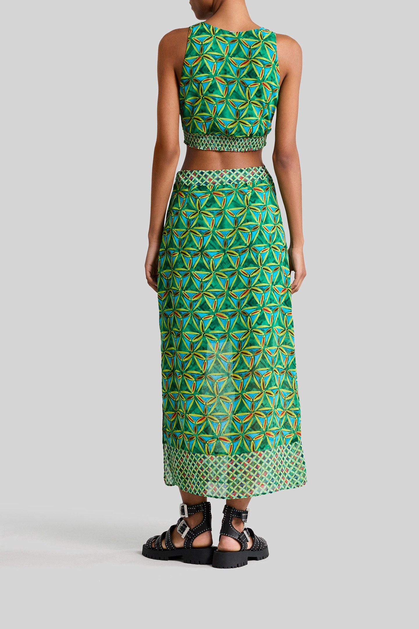 MINT RECYCLED DRESS WITH PARADISE PRINT 2