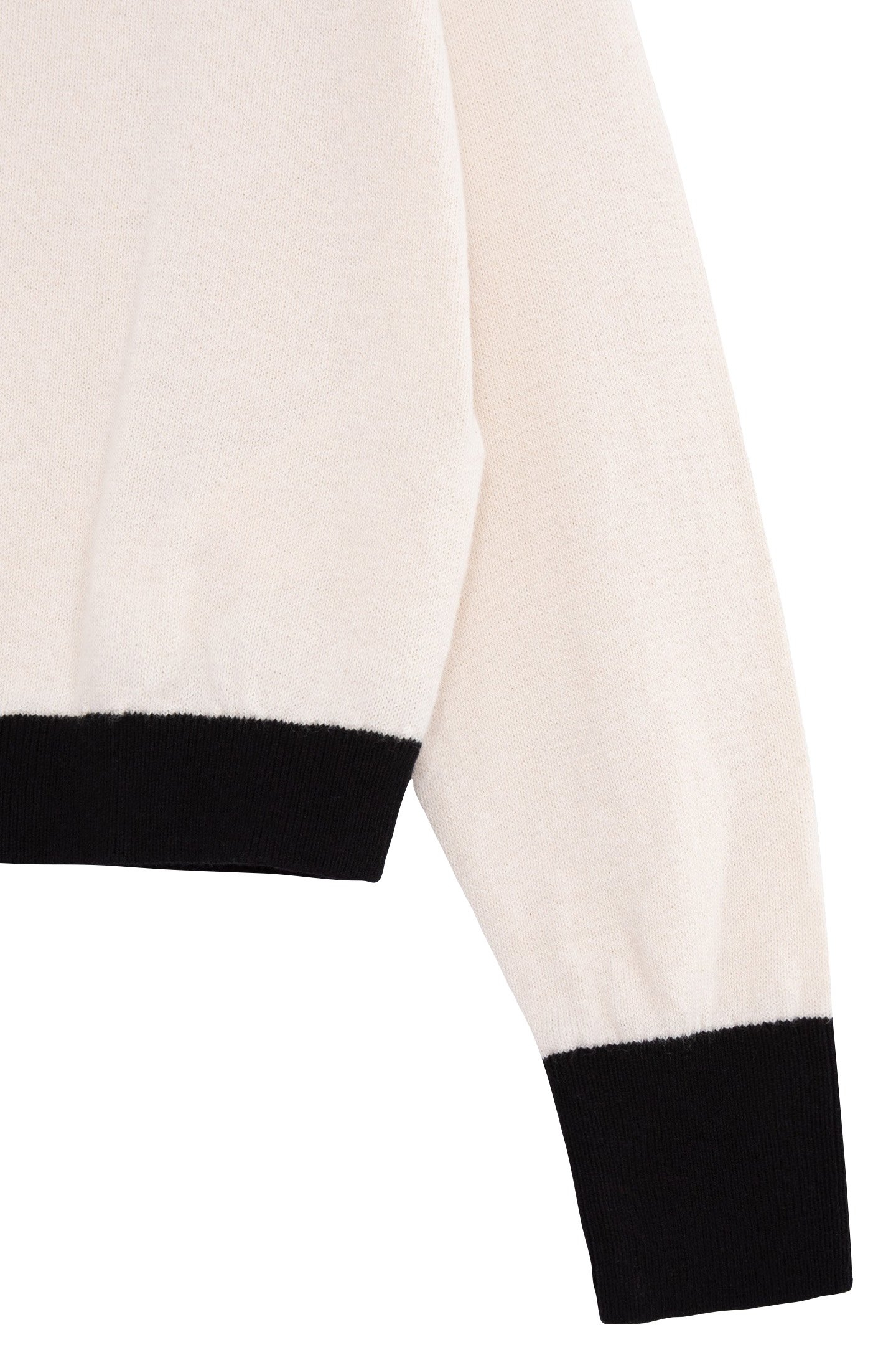 GIRLS’ ECRU KNIT SWEATER WITH BLACK EDGES 4