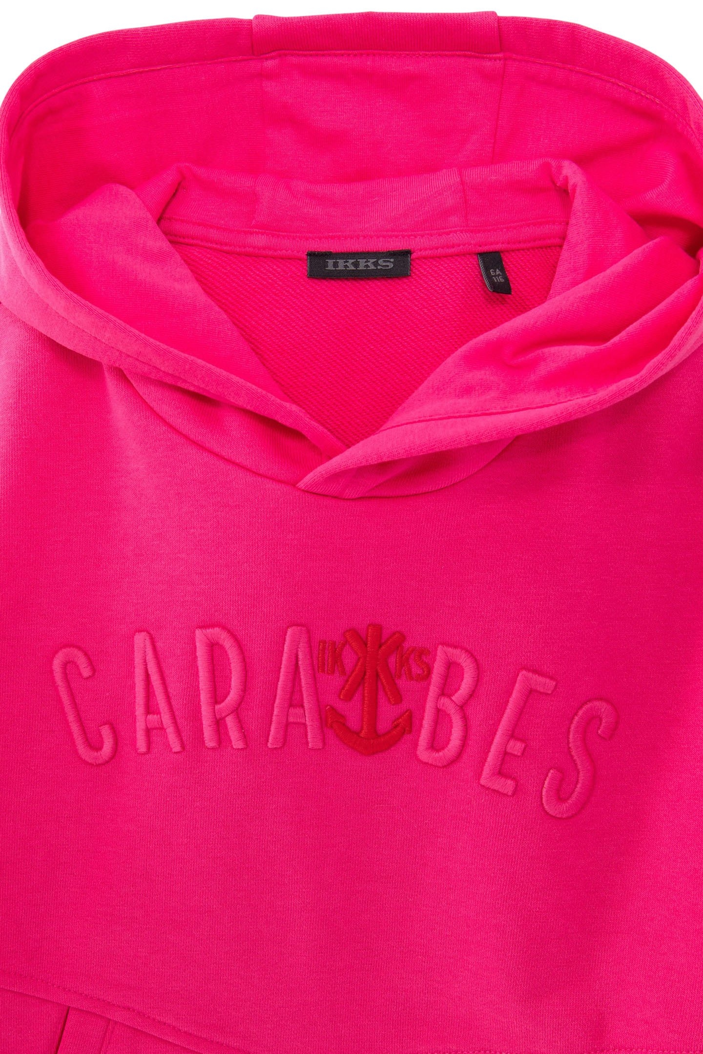 BOYS' PINK ORGANIC COTTON HOODIE, XL EMBROIDERED SLOGAN 3
