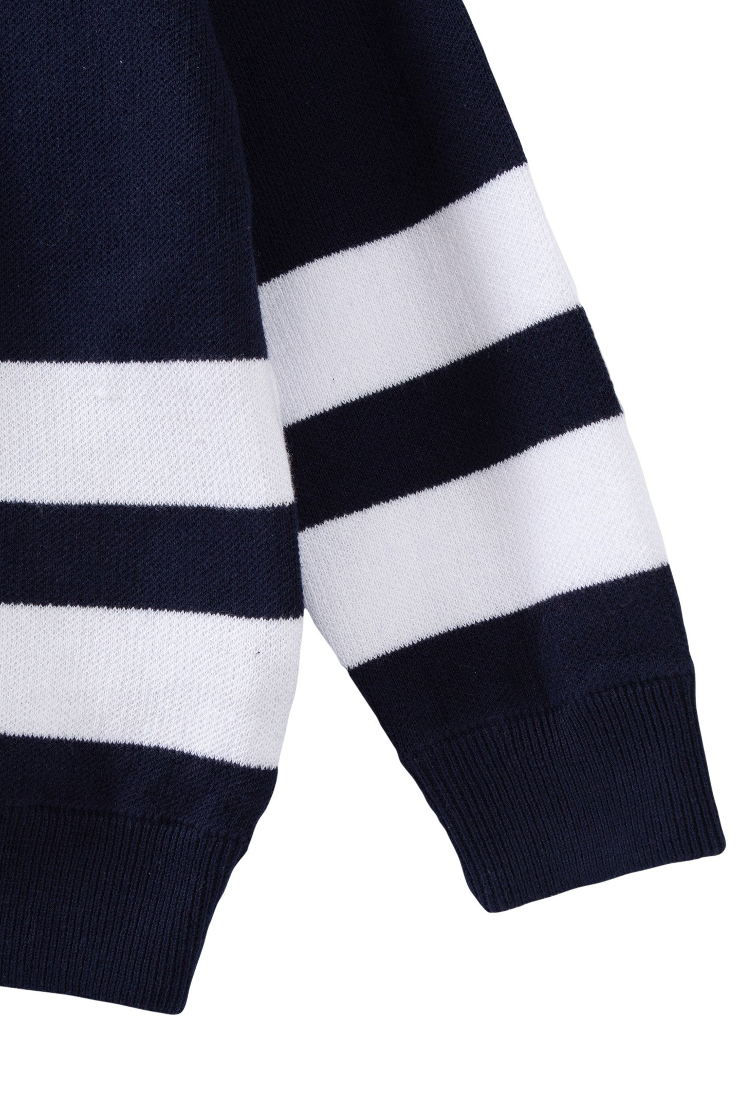 BOYS' NAVY KNIT CARDIGAN WITH WHITE STRIPES 4