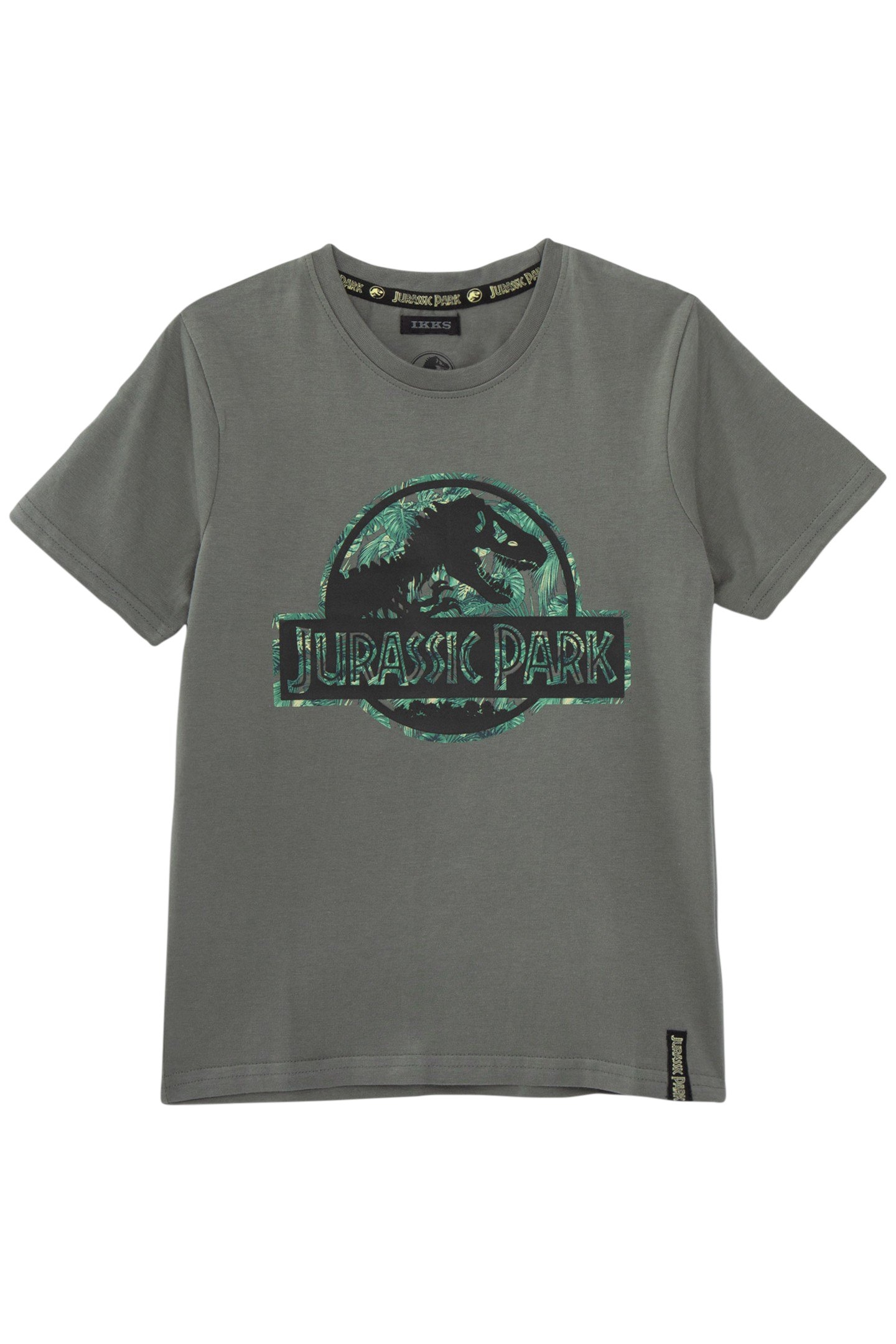 BOYS’ KHAKI T-SHIRT WITH RUBBER JURASSIC PARK LOGO 1