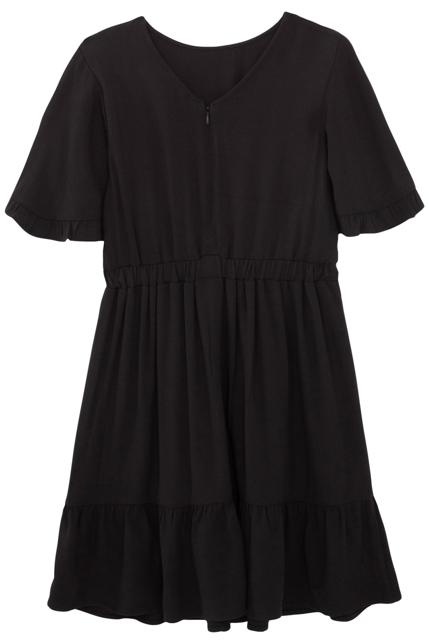 GIRLS’ BLACK DRESS WITH WIDE RUFFLED SLEEVES 1