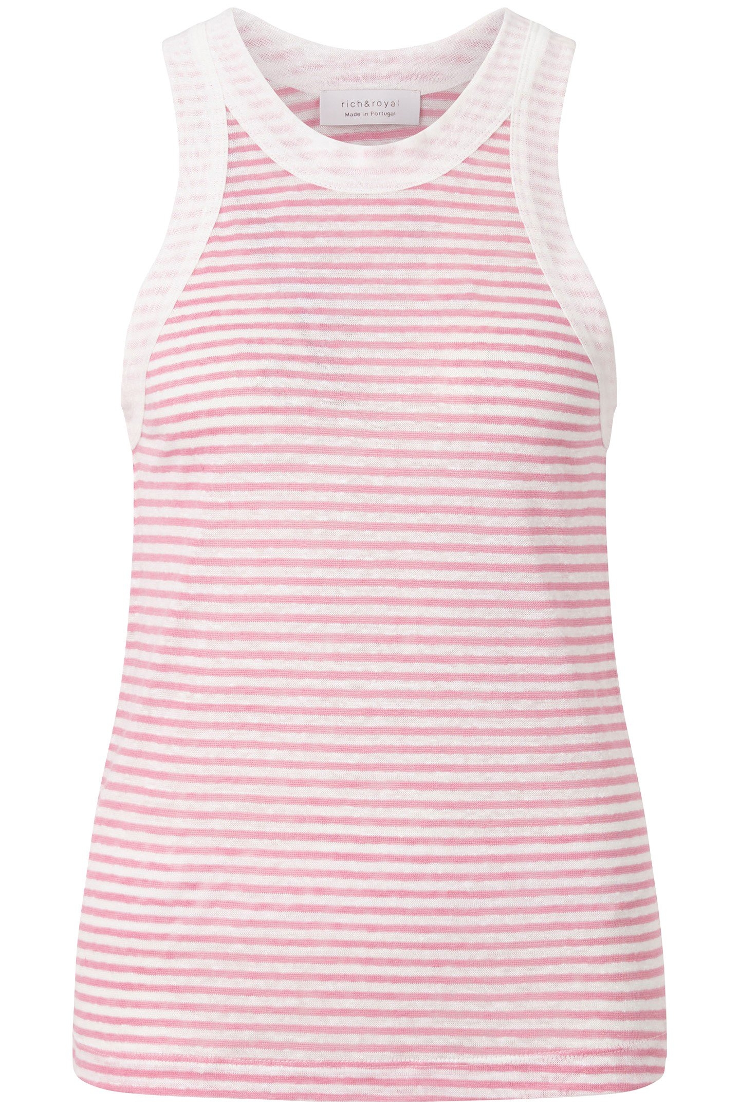 STRIPED LINEN TOP SORBET PINK 4