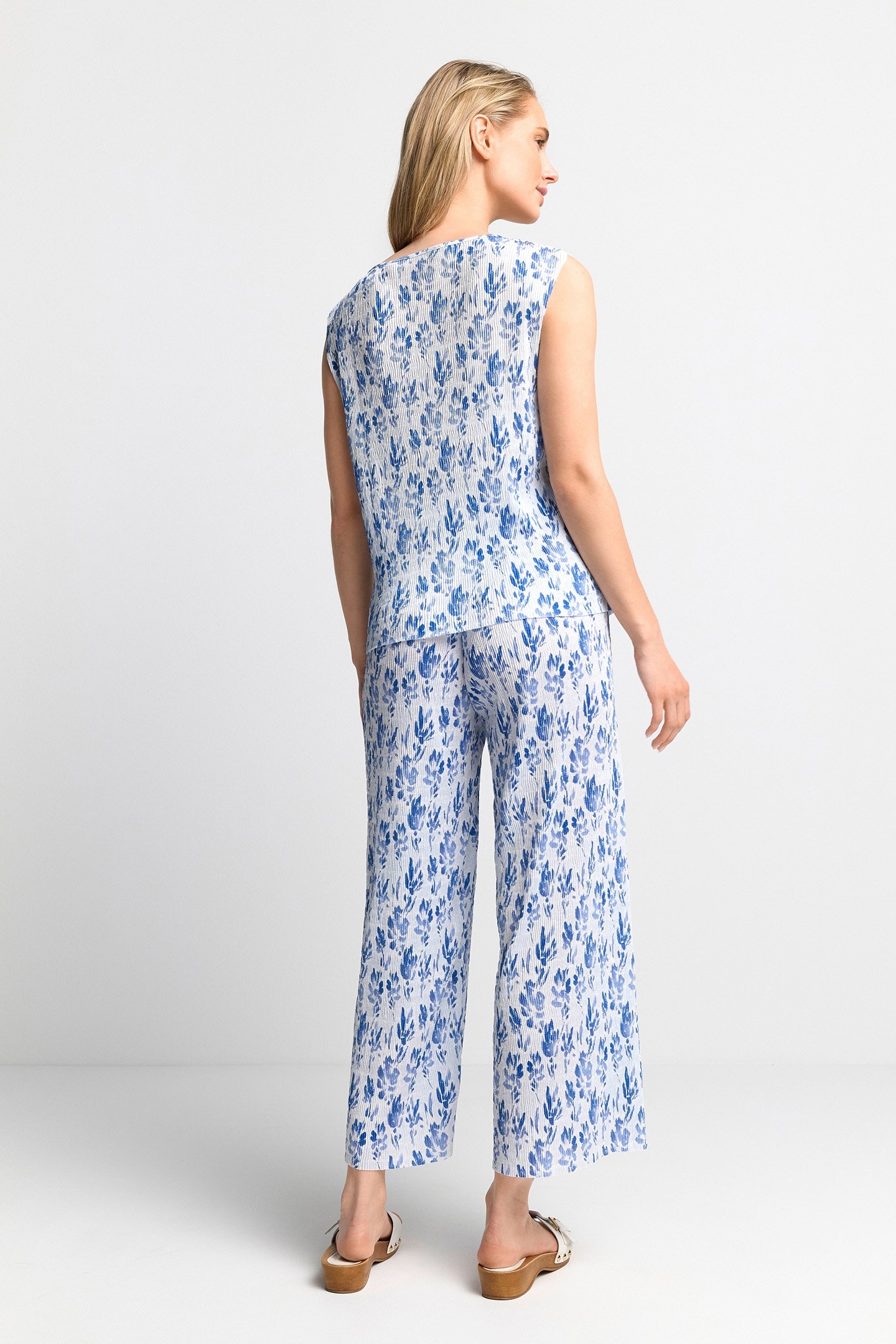 PRINTED CRINKLE TOP RECYCLED COTTON BLUE 3