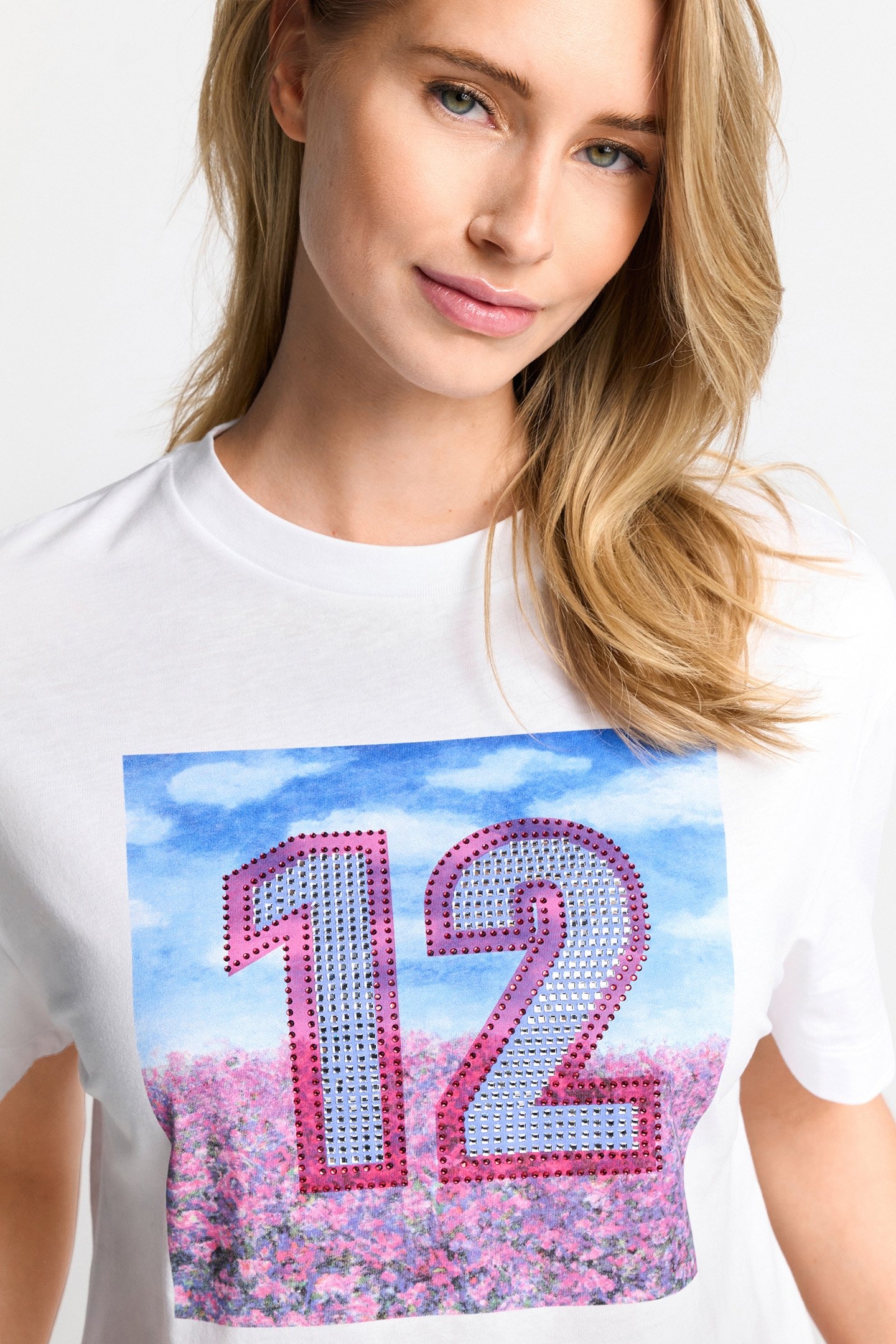 BOXY T-SHIRT NO.12 PRINT ORGANIC WHITE 5