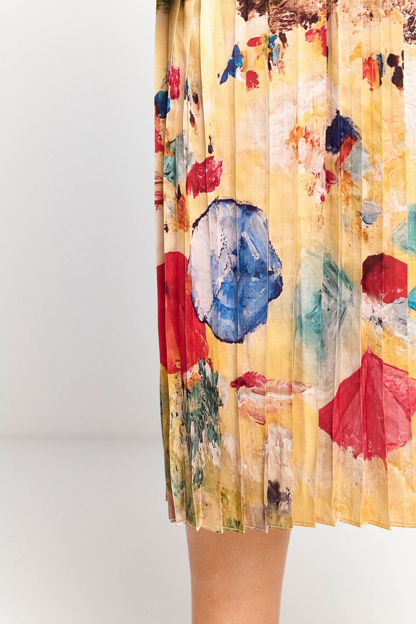 PRINTED PLISSEE SKIRT COTTON BLUE 4