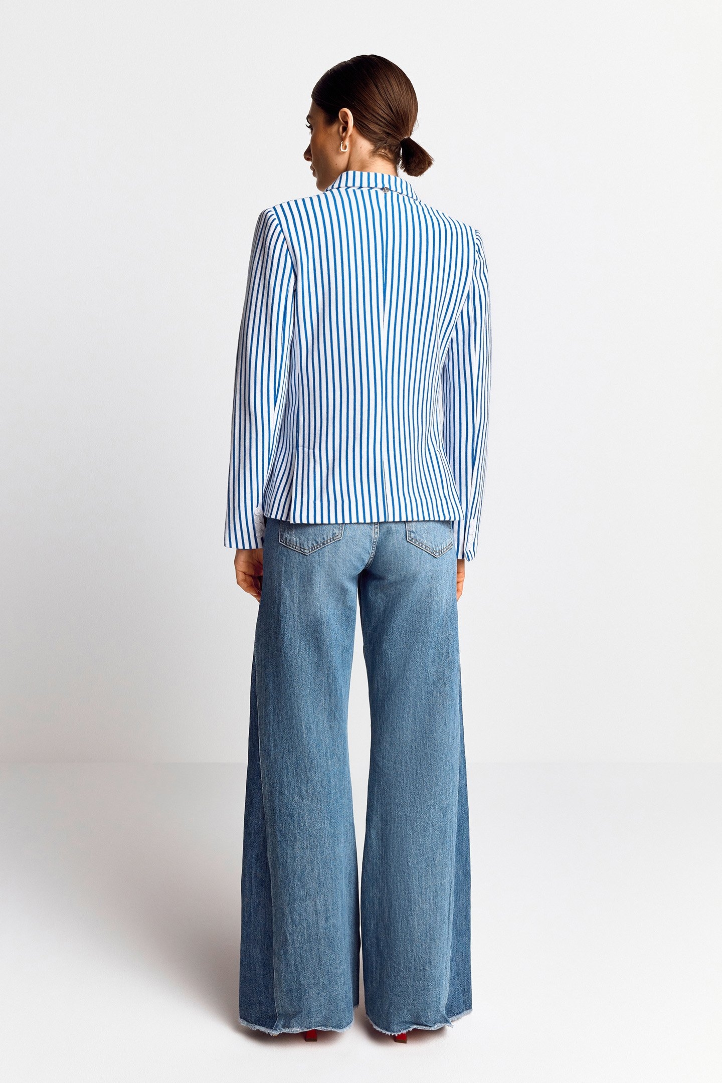 TWEED JERSEY DOUBLEBREASTED BLAZER AZZURE BLUE 3