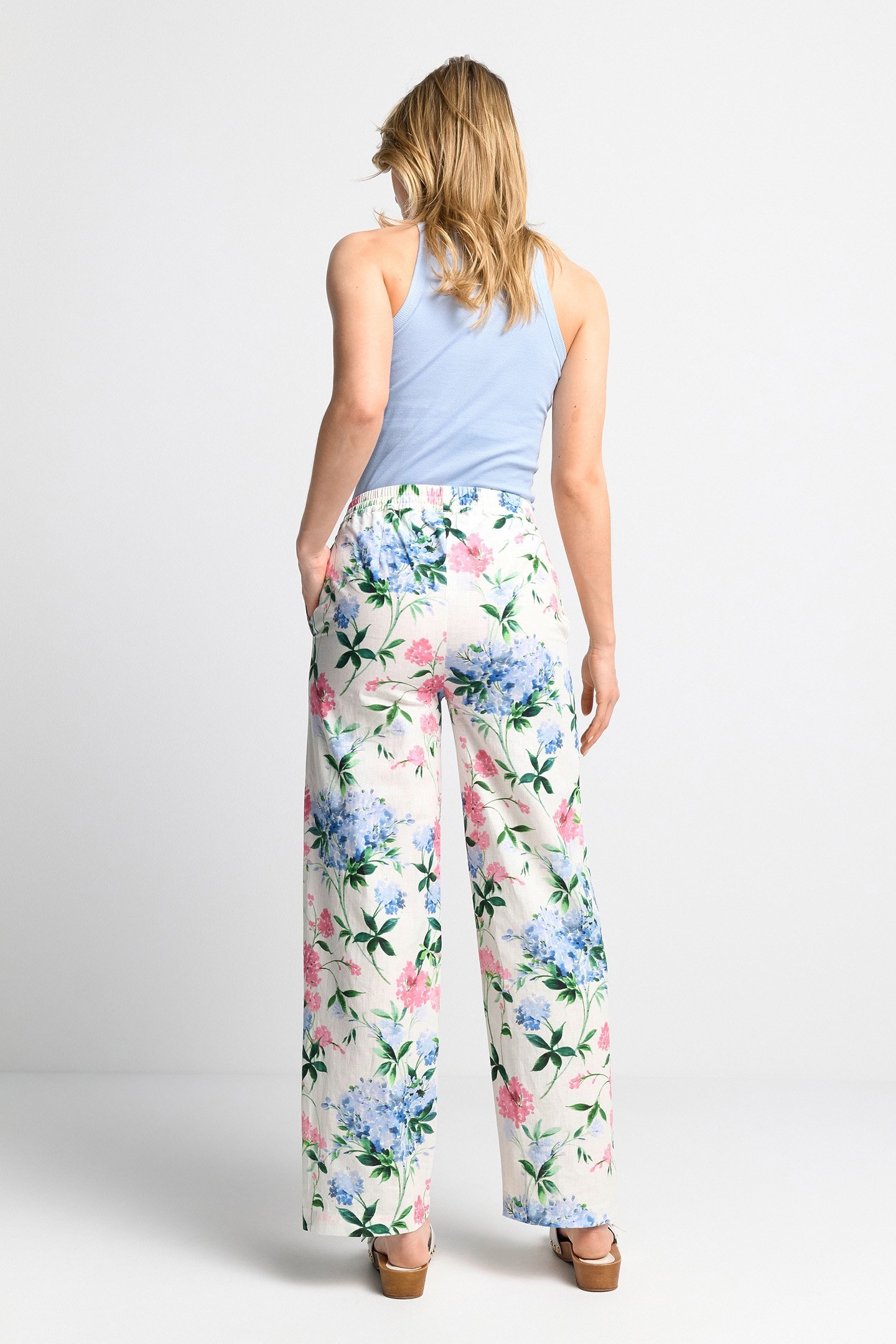 PRINTED LINEN PANTS SUSTAINABLE WHISPER WHITE 3