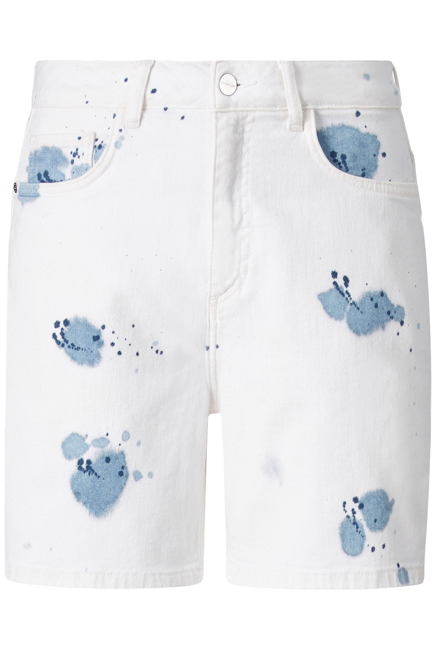 TIE DYE DENIM SHORTS ORGANIC WHITE 4