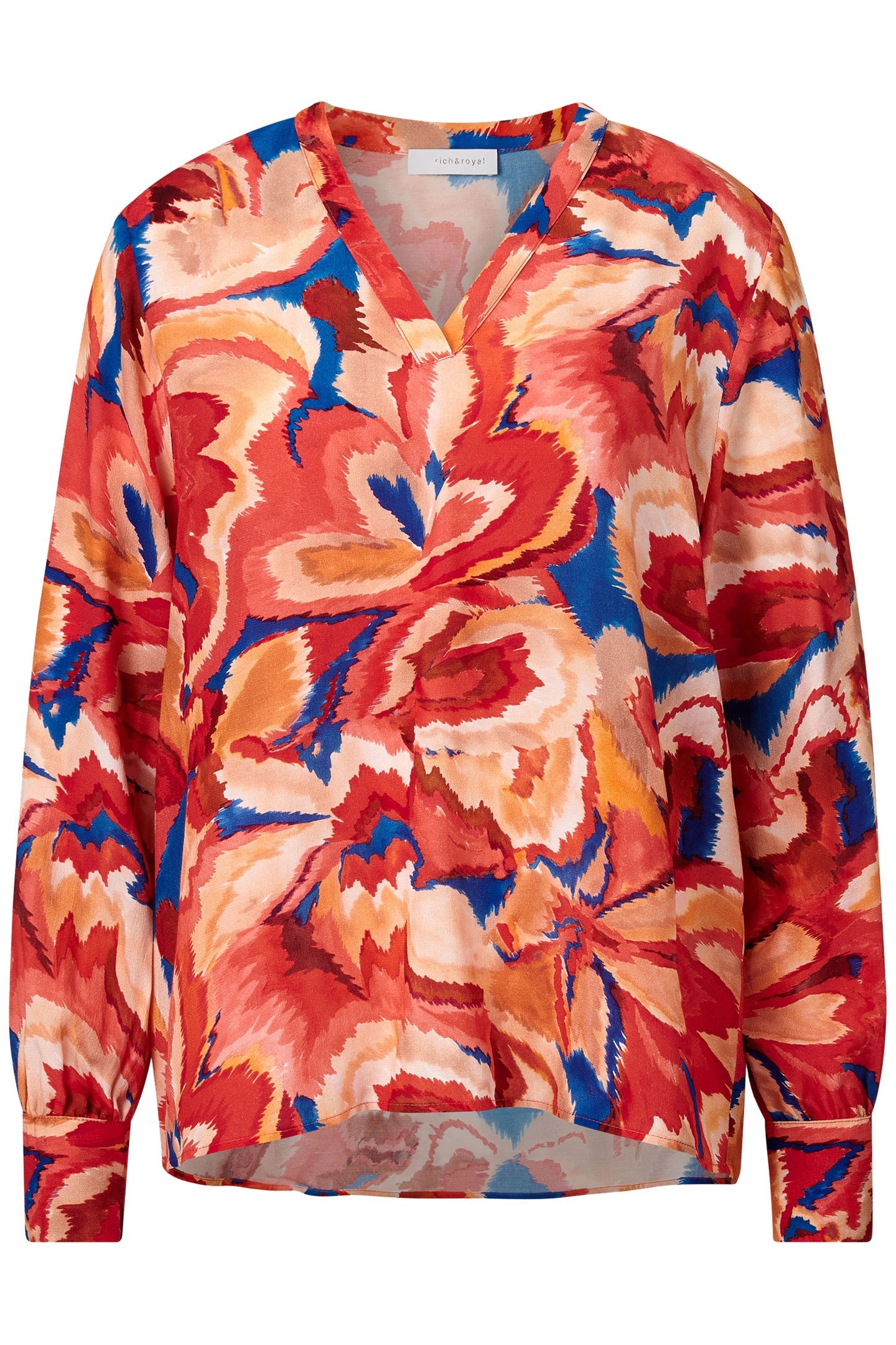 PRINTED V-NECK BLOUSE CHERRY TOMATO 4