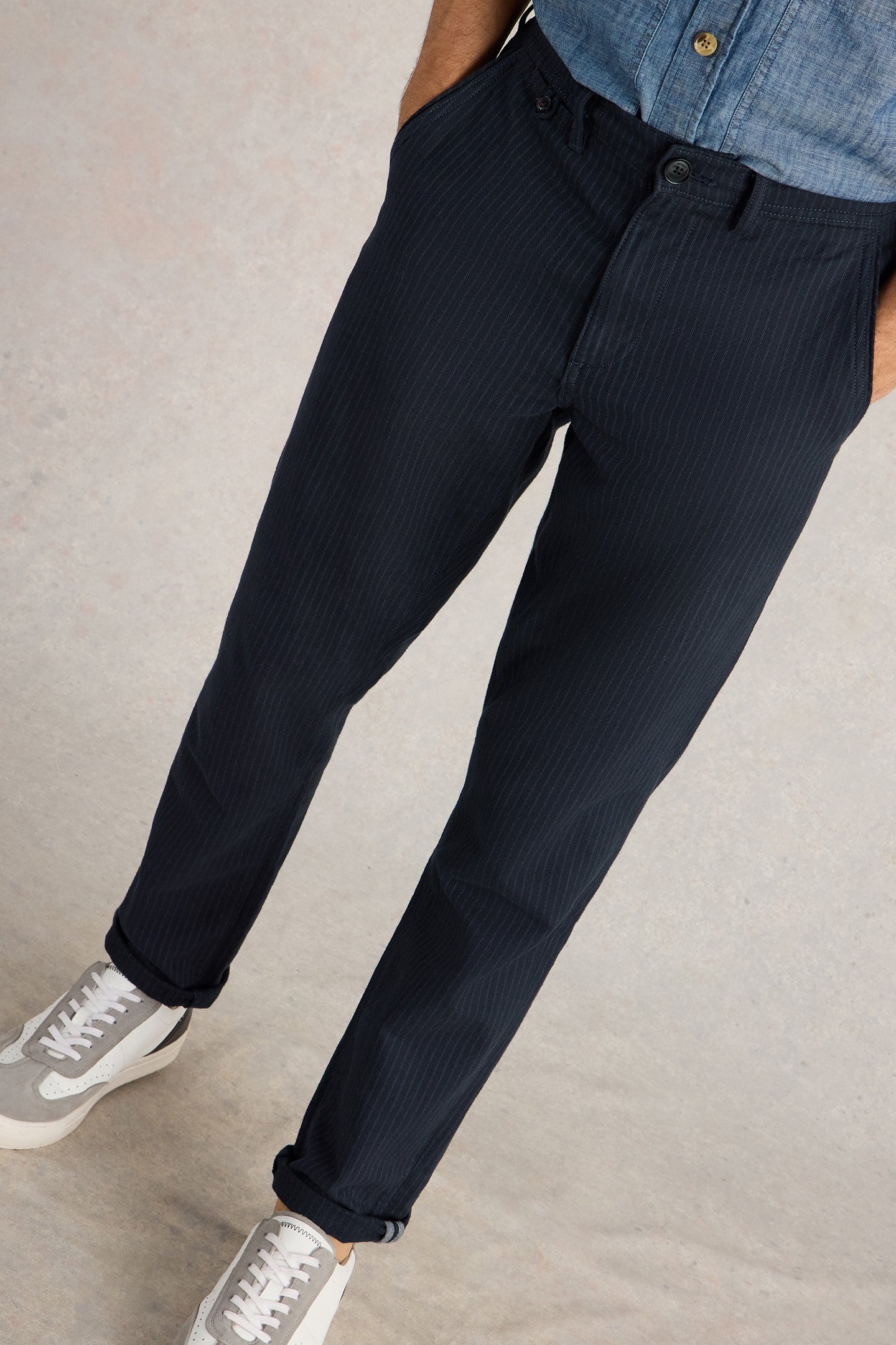PINSTRIPE CHINO TROUSER NAVY MULTI 5