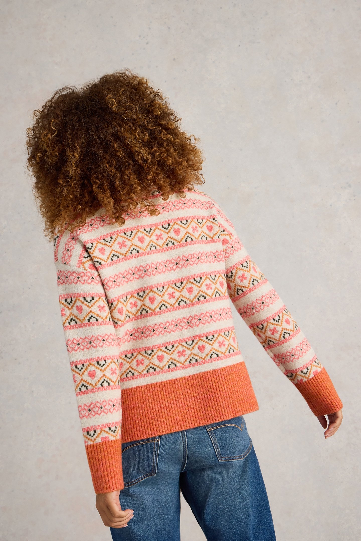 SCANDI TWIST FAIRISLE JUMPER NATURAL MULTI 2