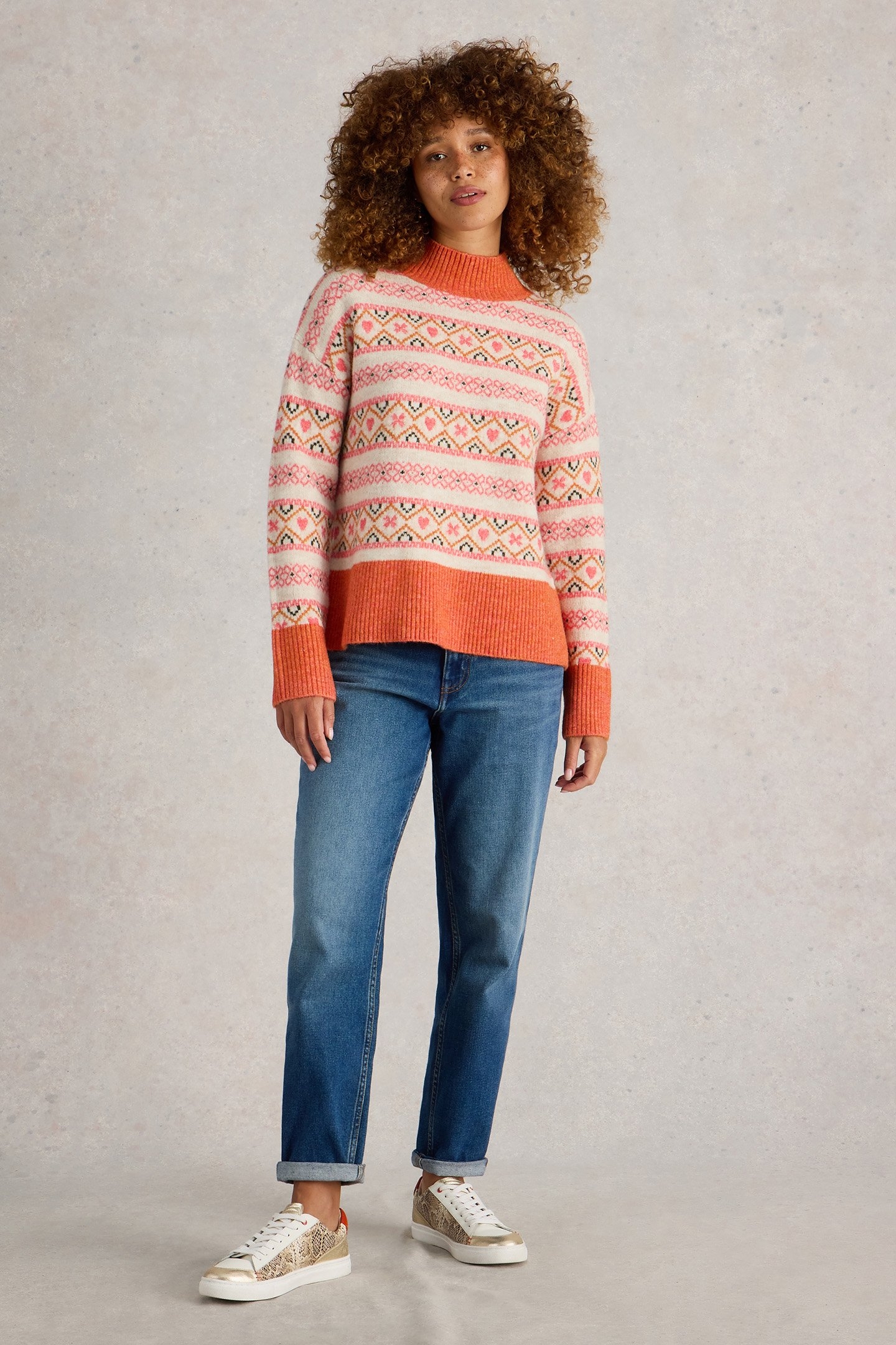 SCANDI TWIST FAIRISLE JUMPER NATURAL MULTI 1