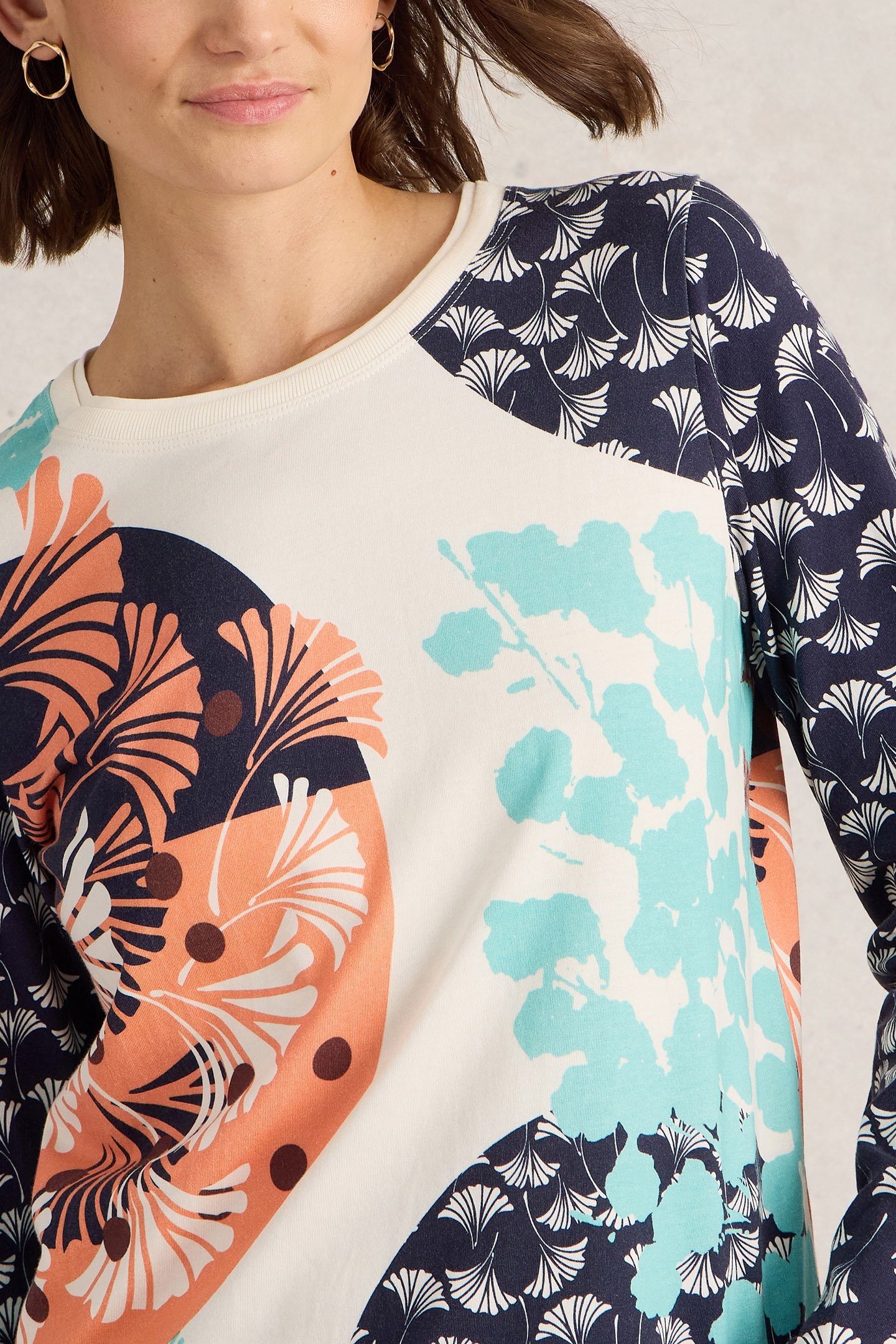 CLARA LS TEE BLUE PRINT 5