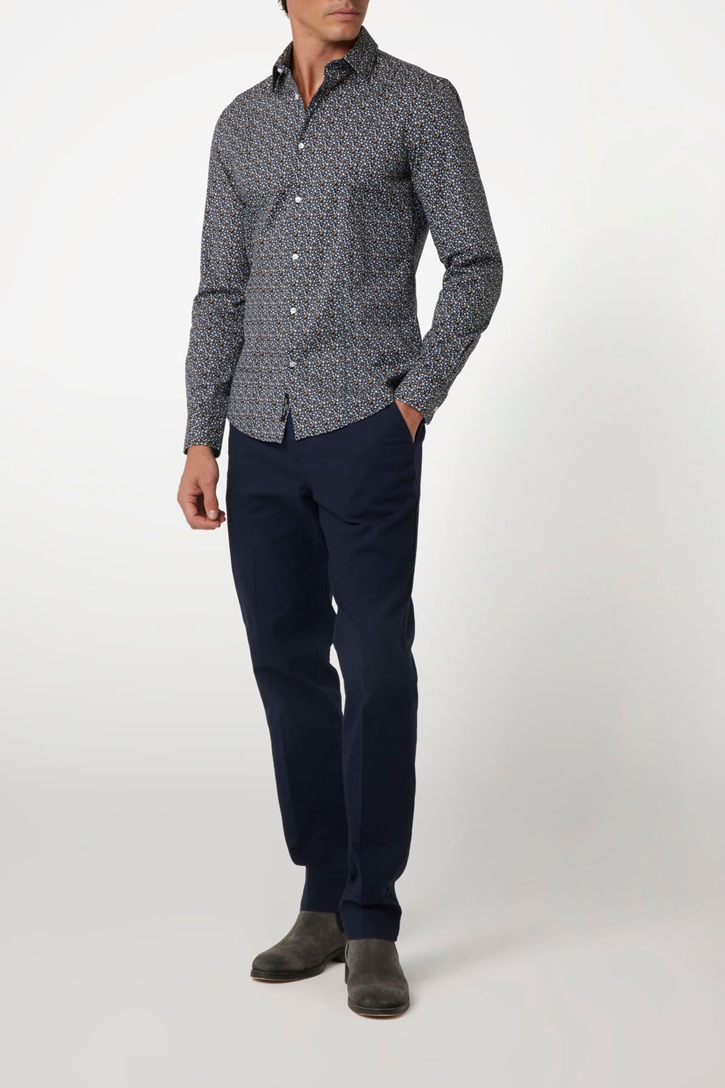 LS ITALIAN COLLA ROU BLUE MIXED FLOWERS 3