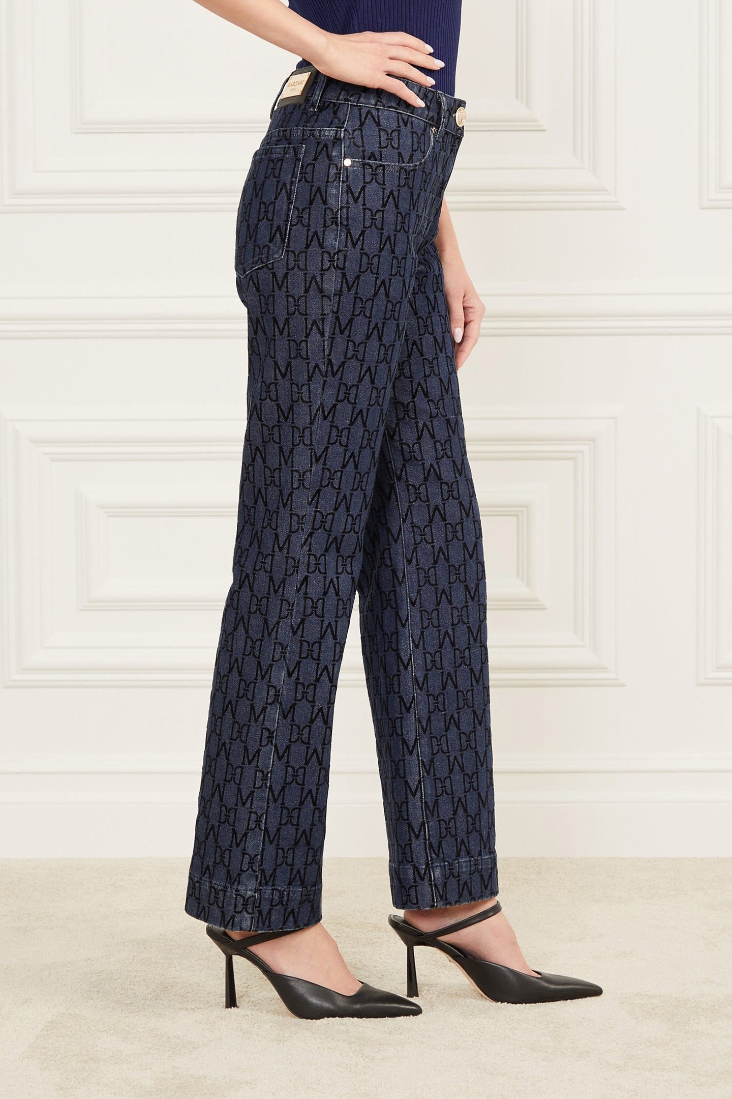 BEA 5 PKT MONOGRAM FLOCK BLUE 5