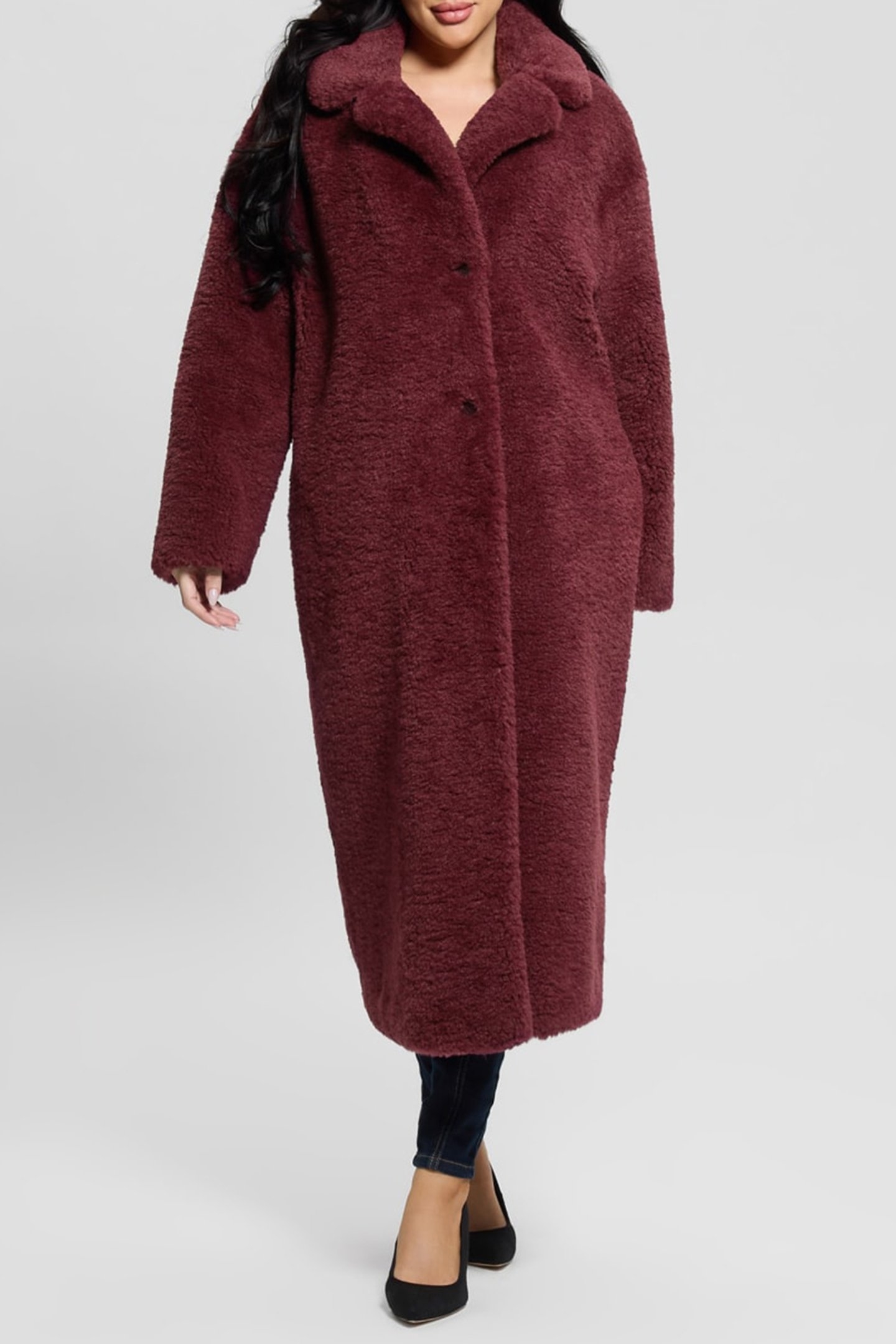 NEW ALINA LONG COAT BURGUNDY ROSE 5