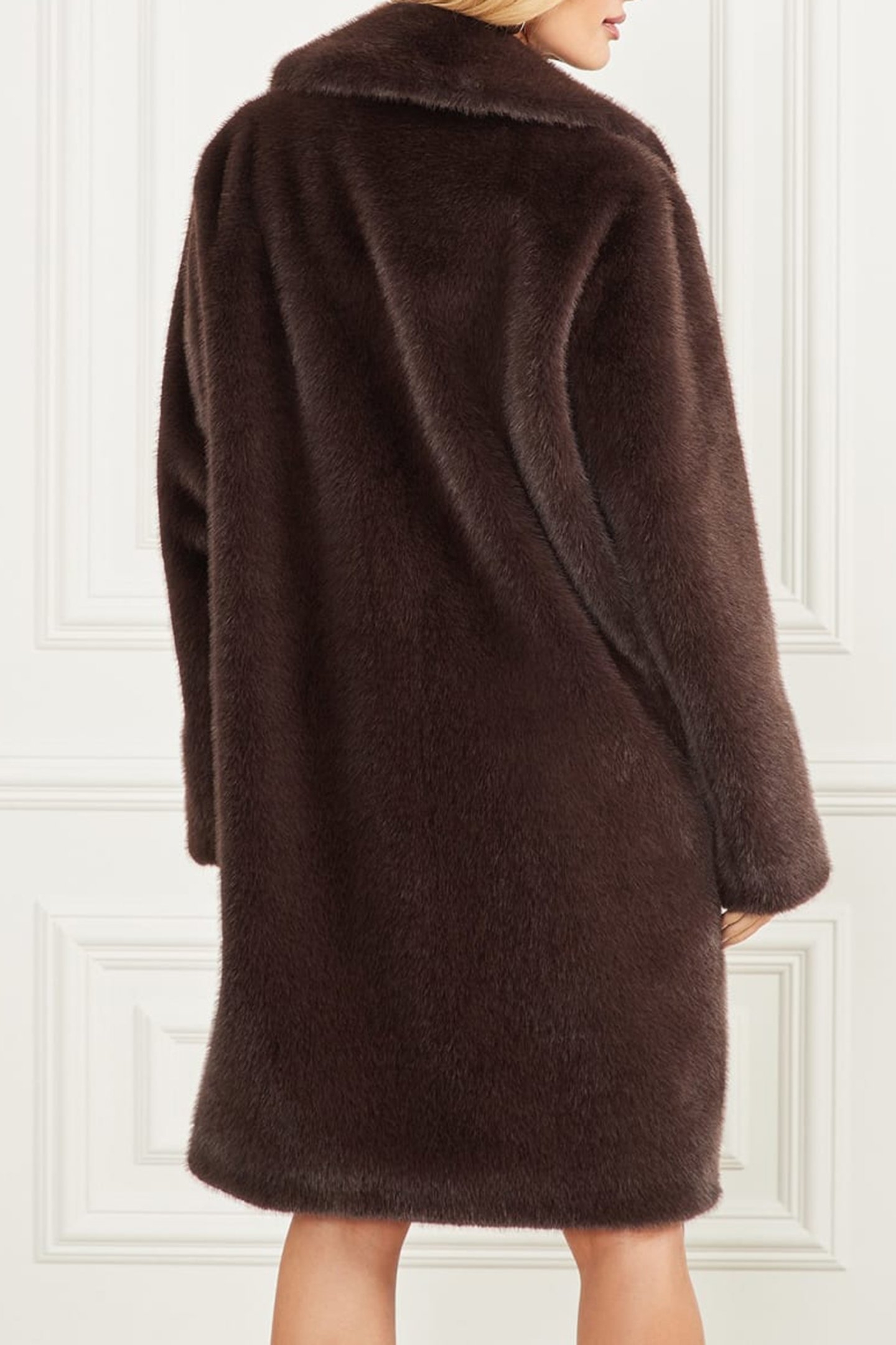 BIANCA FAUX FUR COAT COLD BREW MULTI 2