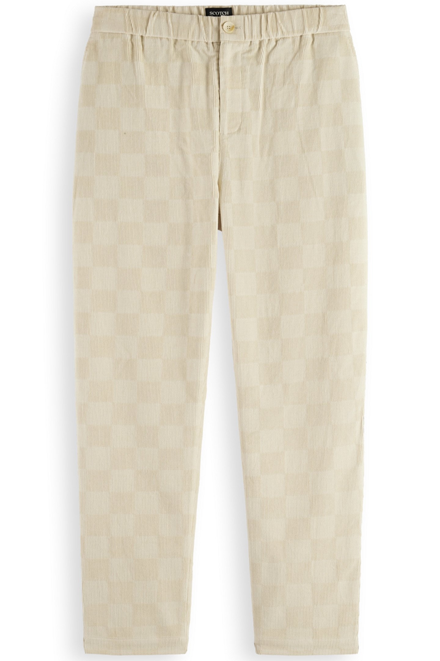 FAVE - CHECK-PATTERNED CORDUROY JOGGER PARCHMENT 4
