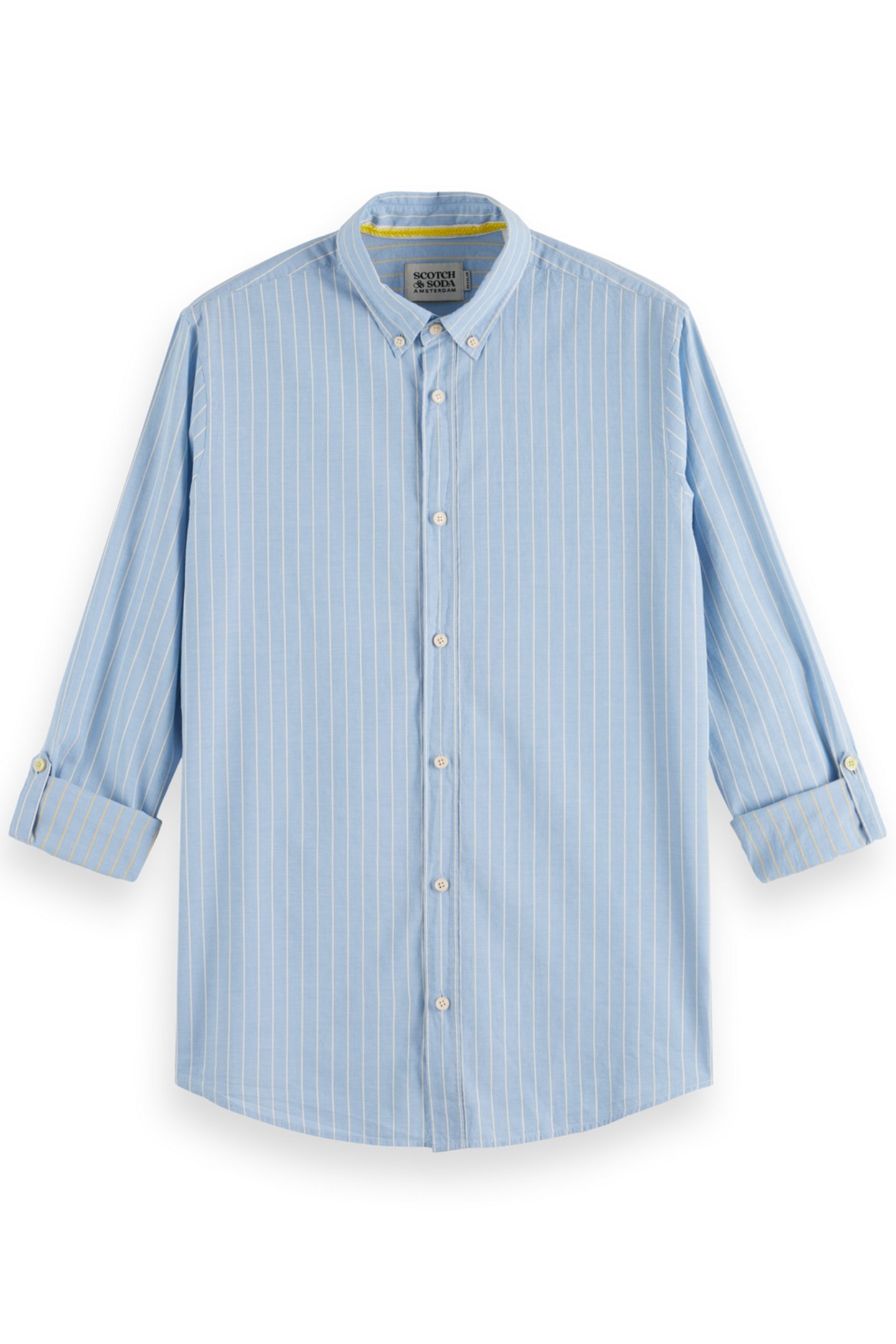 YARN DYE DOBBY STRIPE SHIRT BLUE STRIPE 1