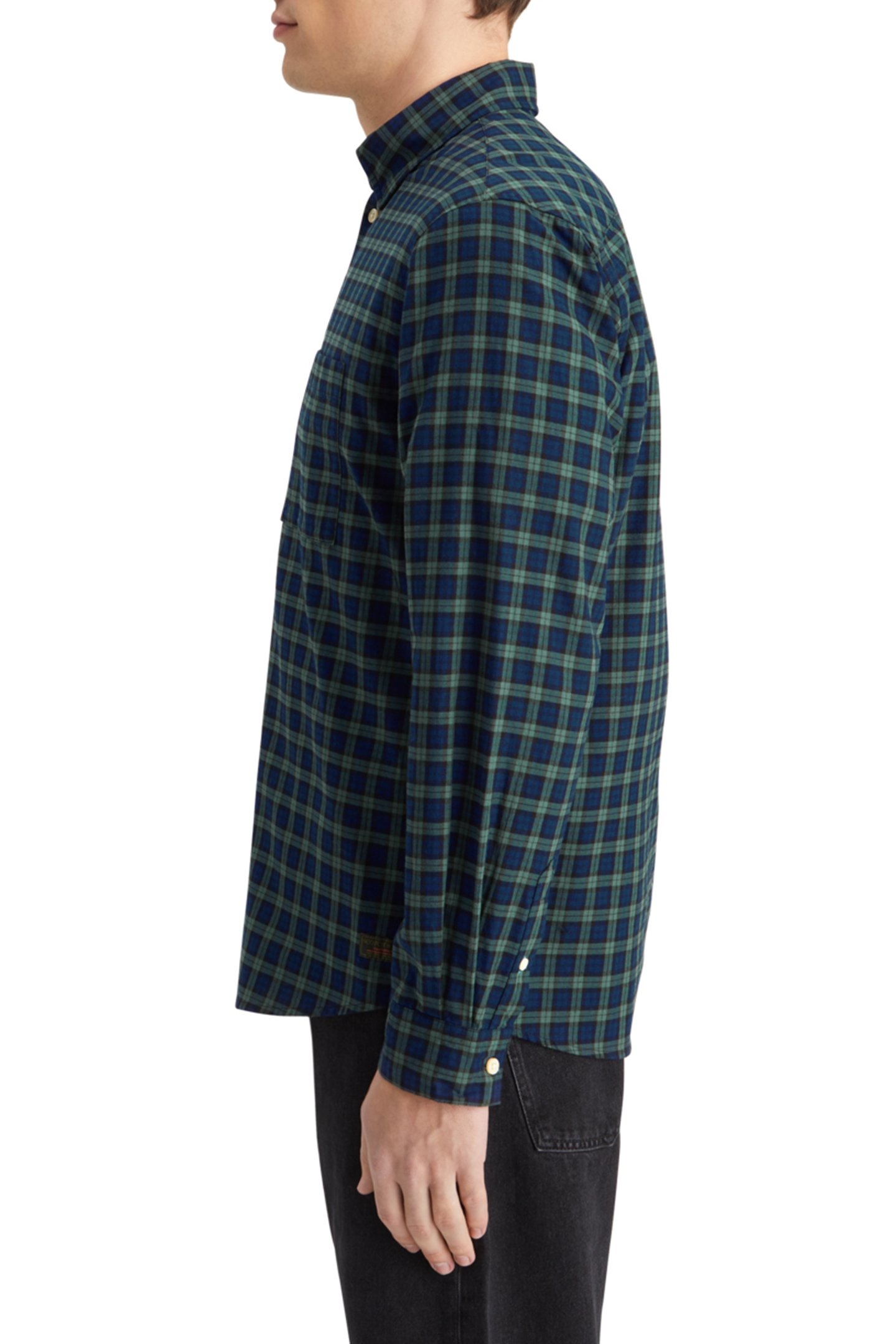 RELAXED FIT LIGHTWEIGHT FLANNEL CHECK SHIRT GREEN CHECK 7