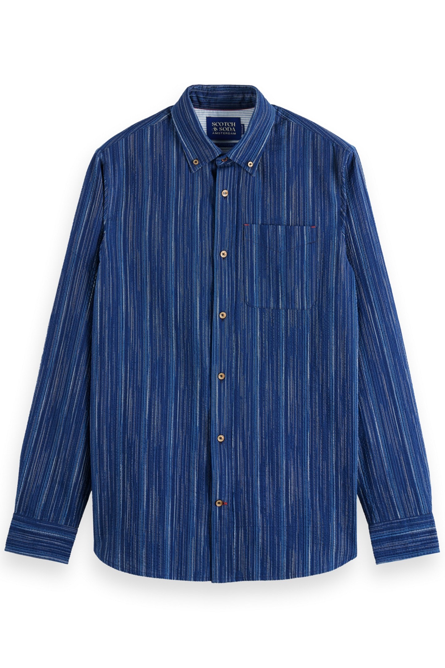 REGULAR FIT STRIPED SMART INDIGO SHIRT INDIGO 1