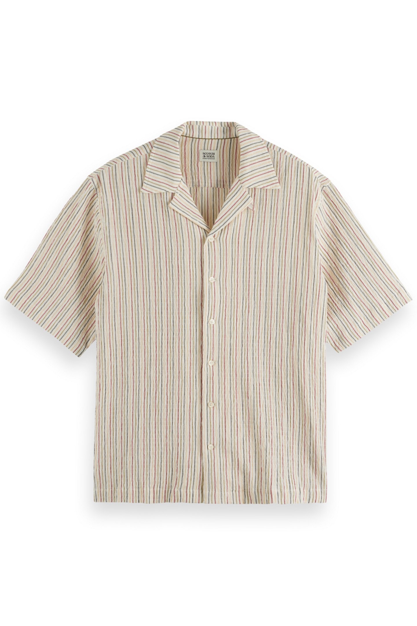 RELAXED FIT SEERSUCKER STRIPE SHIRT MULTI STRIPE 1