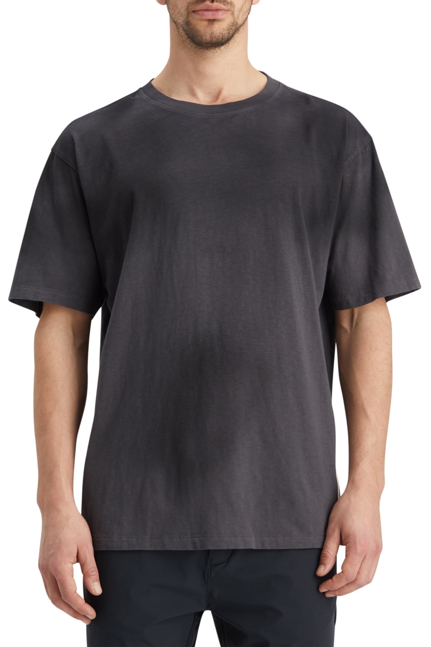 LOOSE FIT IRREGULAR DYED ARTWORK T-SHIRT MOODY GREY 1