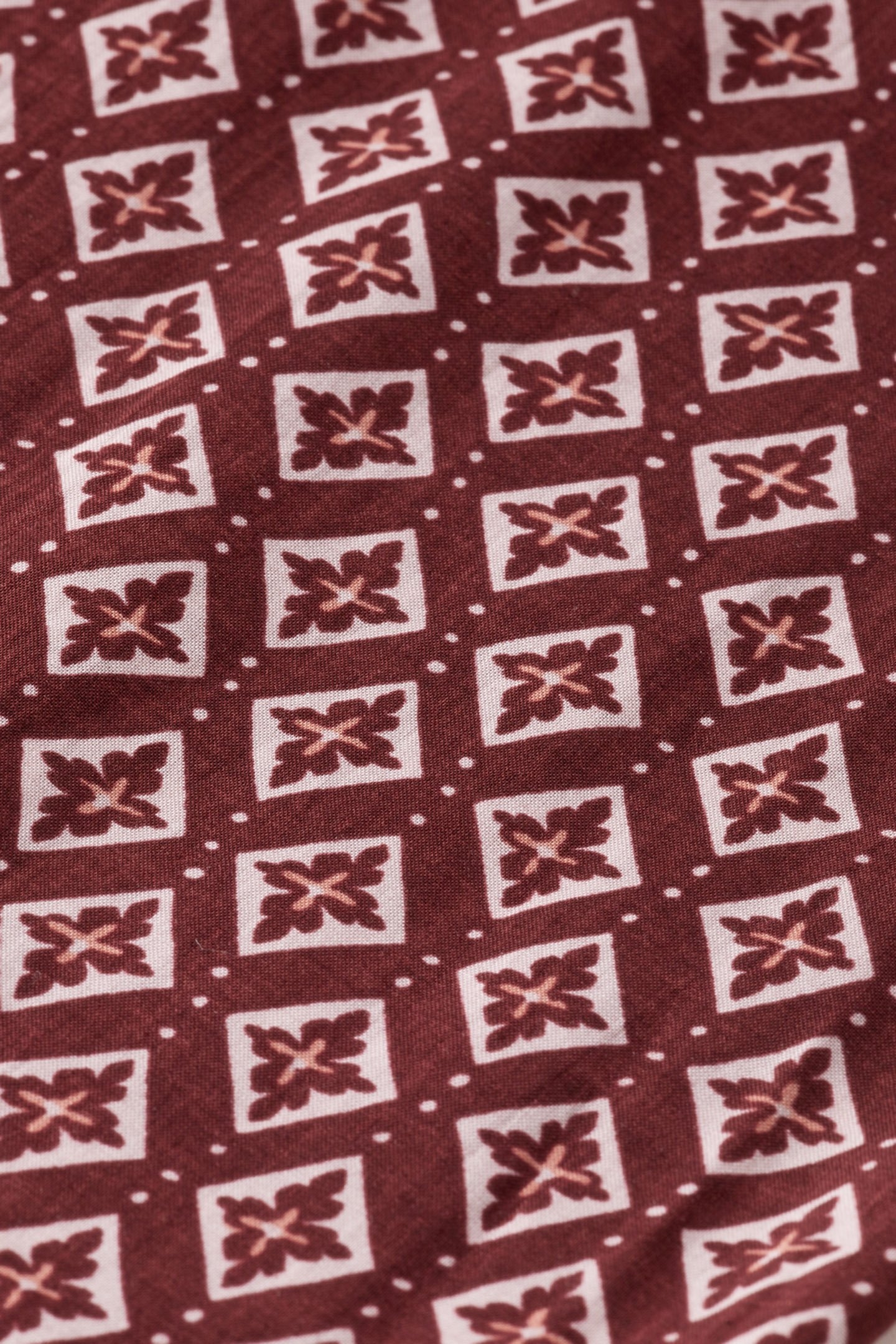 MAXI DRESS WITH SMOCK GEO FLOWER BORDEAUX 8