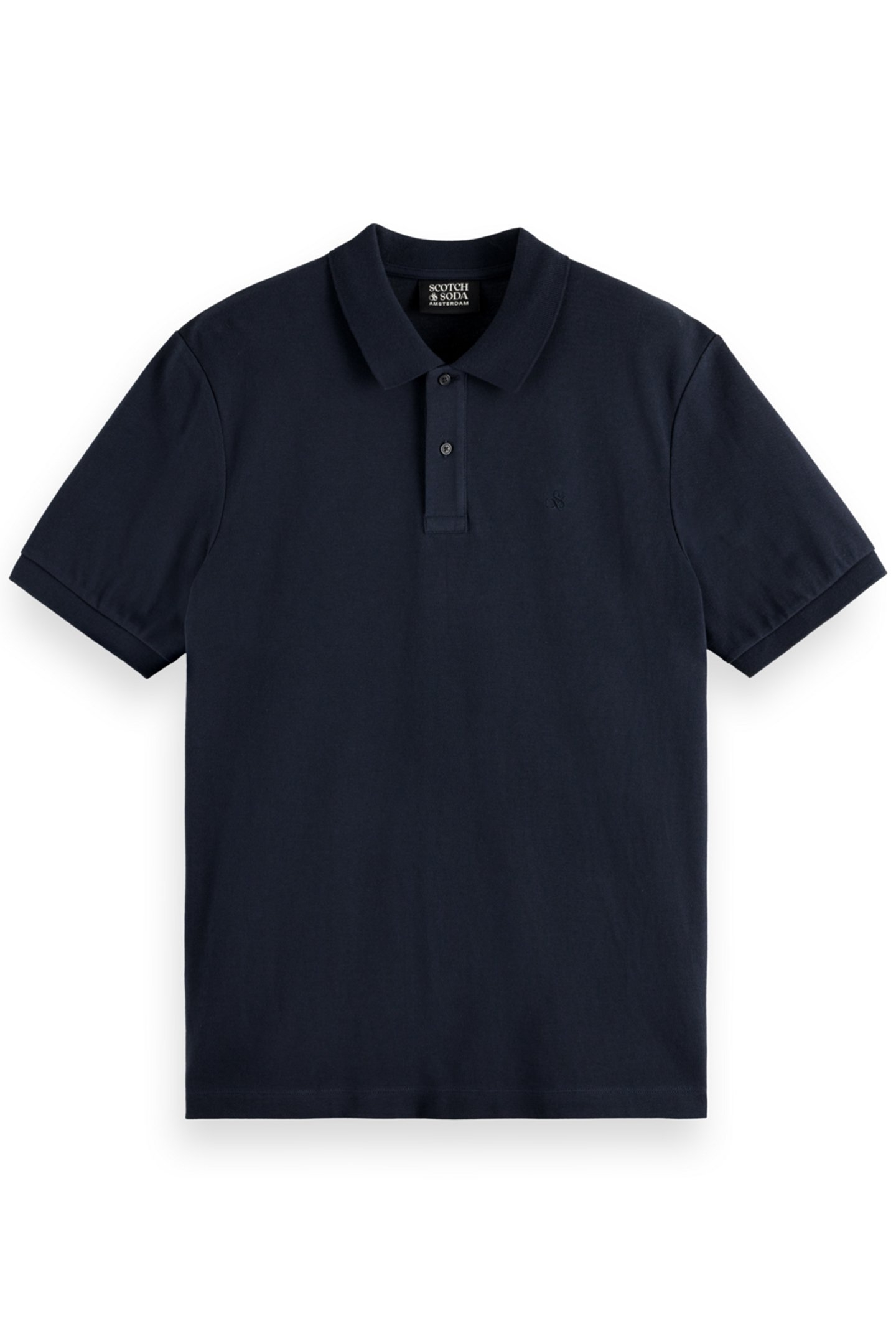 BOY GARMENT-DYED SHORT-SLEEVED PIQUE POLO NIGHT 1