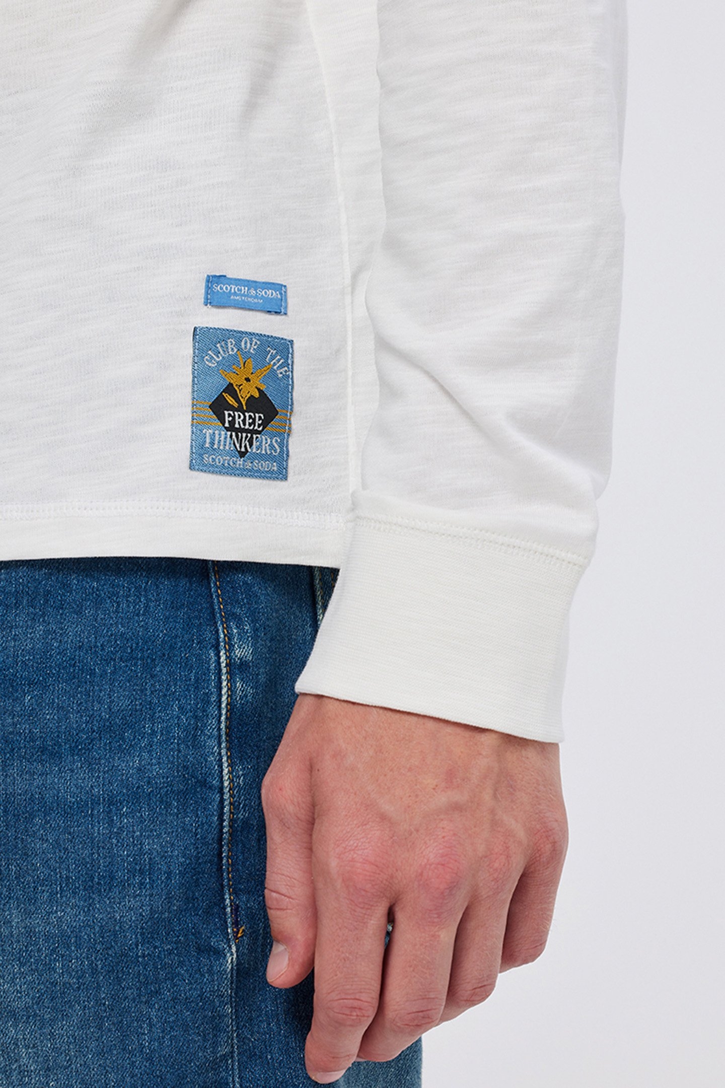 REGULAR FIT SLUB HENLEY T-SHIRT LS SWAN 6