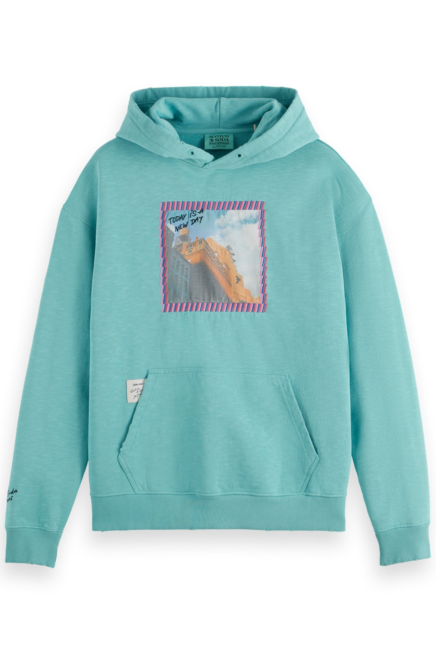 JOE JONAS X SCOTCH SODA WASHED ARTWORK HOODIE ICE BLUE 1