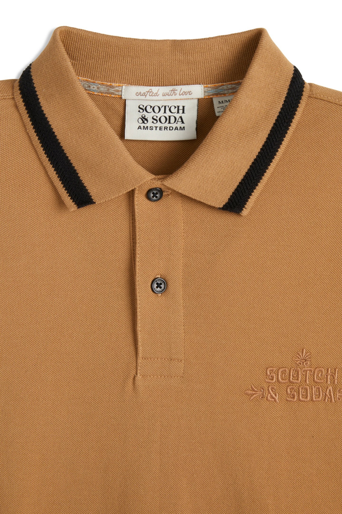 PIQUE SS POLO BROWN/GOLD 7