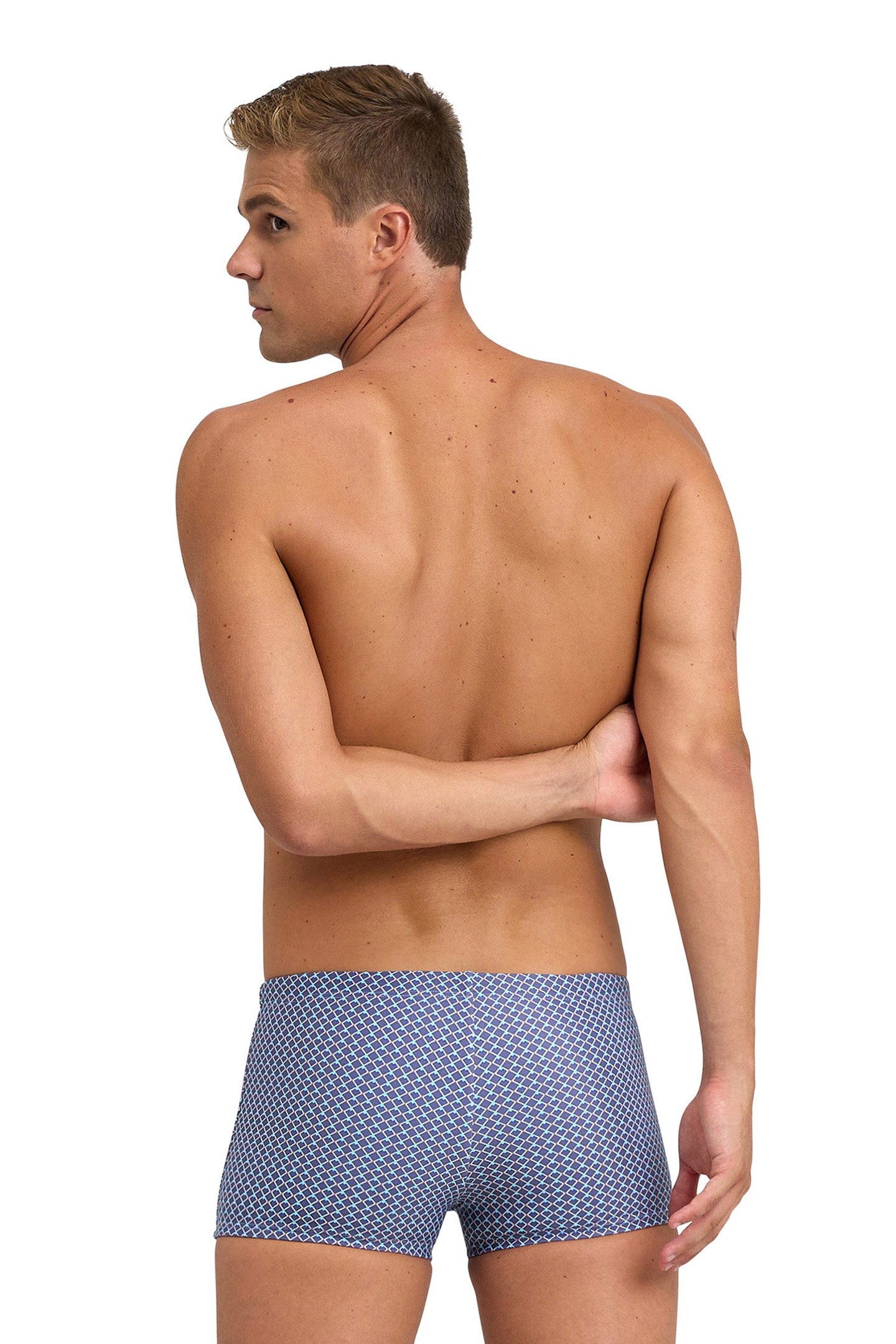 MEN'S SWIM SHORT ALLOVER GREY BLUE MULTI 2