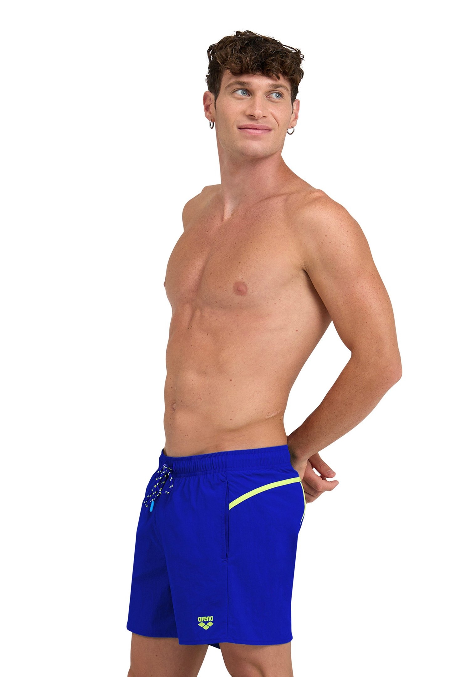 MEN'S ARENA PRO_FILE BEACH SHORT NEON BLUE-SOFT GREEN 1