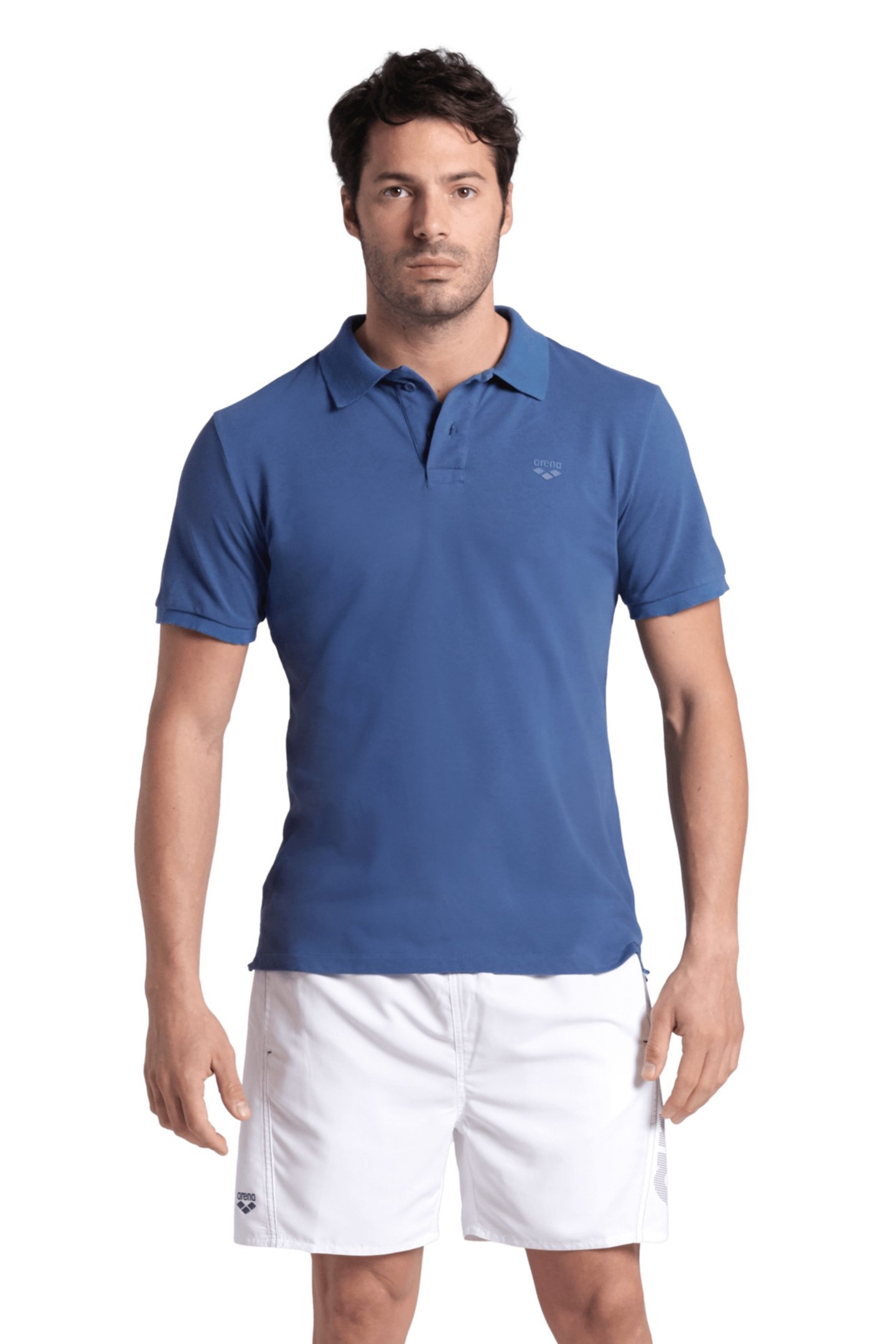 MEN'S POLOSHIRT SOLID COTTON PIQUET GREY BLUE-NAVY 1