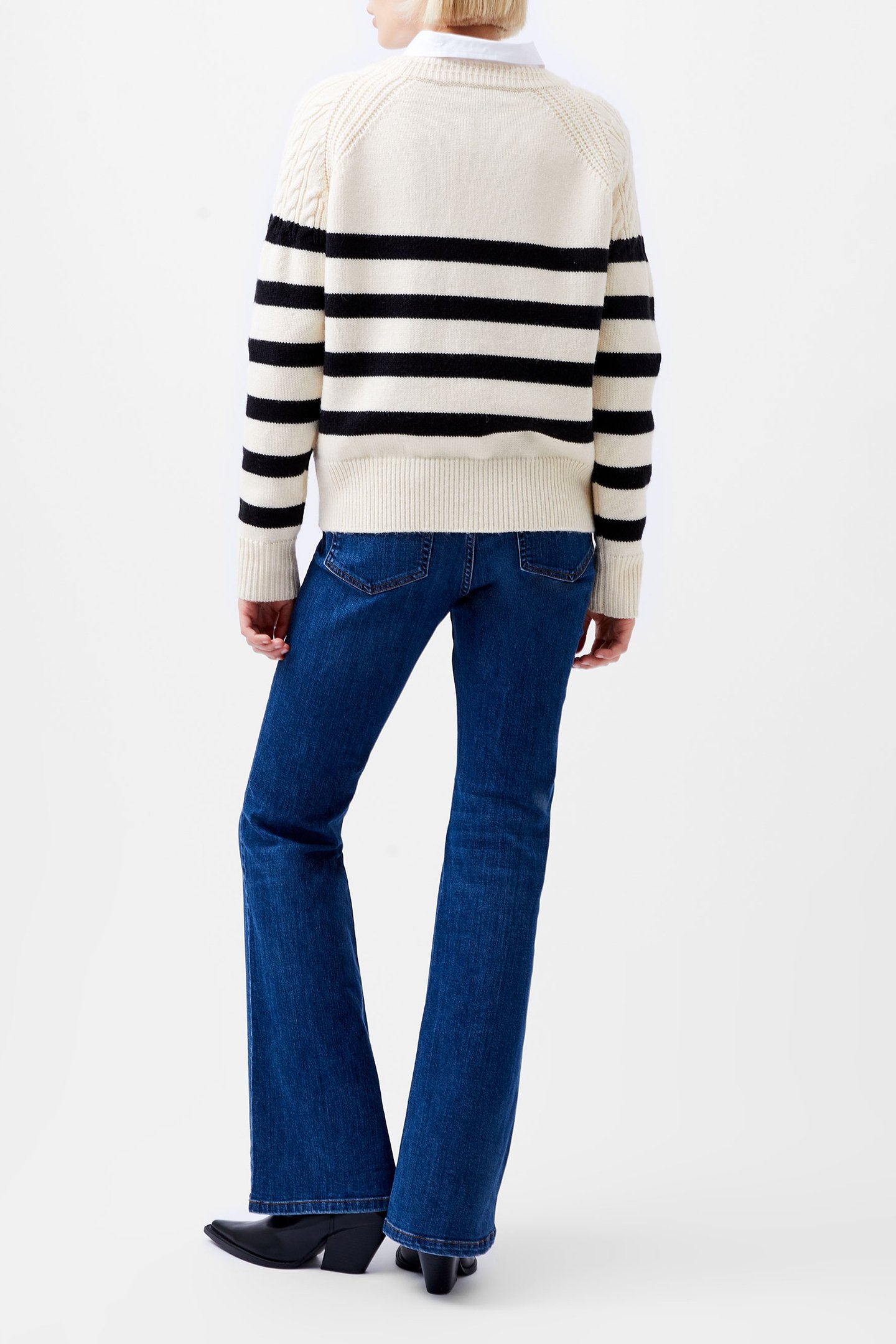 QUINLEY STRIPE JUMPER CLASSIC CREAM/BLACKO 3